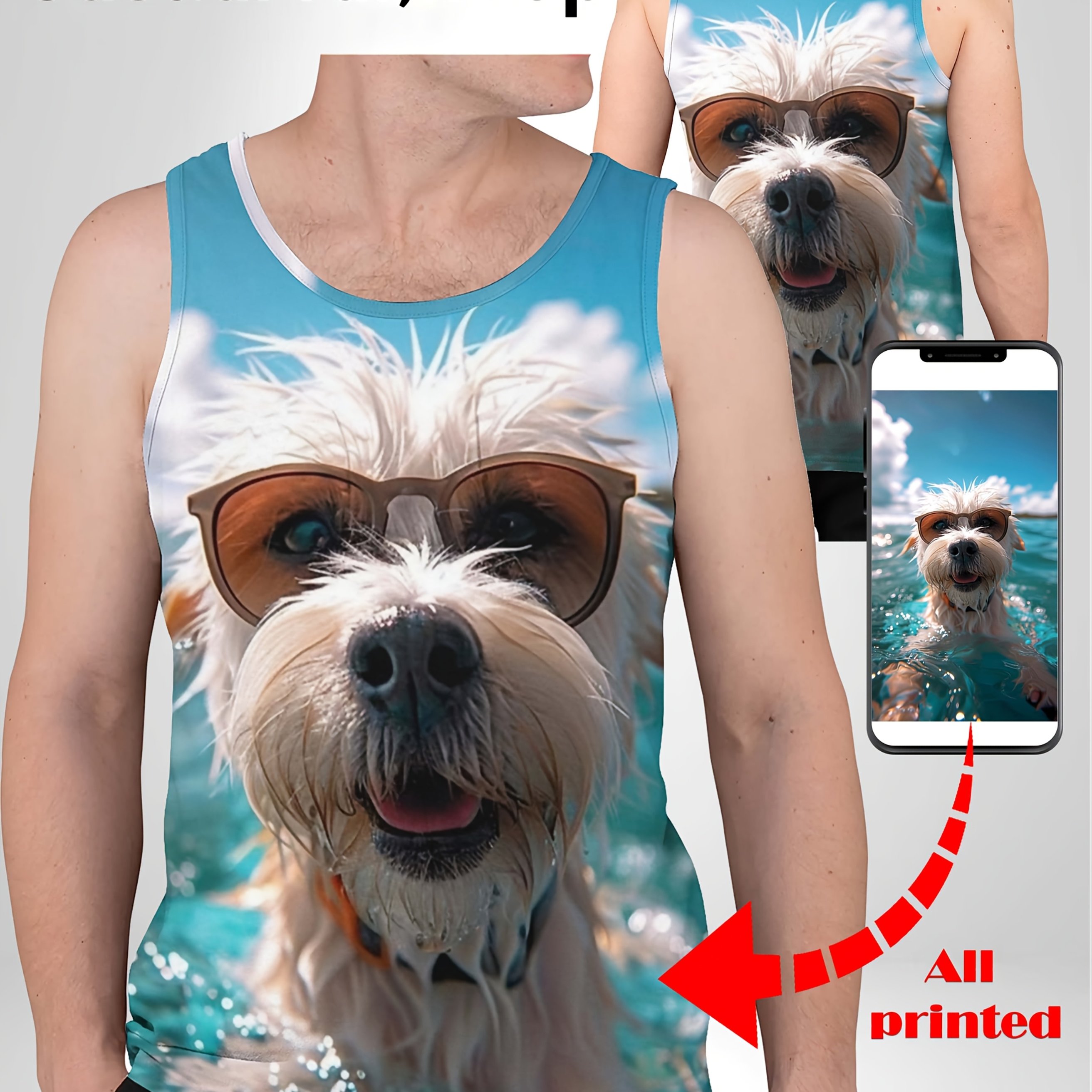 TEMU Custom Men's Plus-size Tank Tops, 3d Printed, Sleeveless Sports Vests In Larger Sizes, Casual Loose Breathable Designs With Custom Patterns,