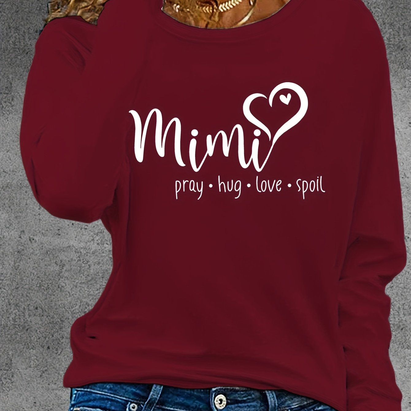 TEMU Graphic Print T-shirt, Long Sleeve Crew Neck Casual Top For Summer & Spring, Women's Clothing