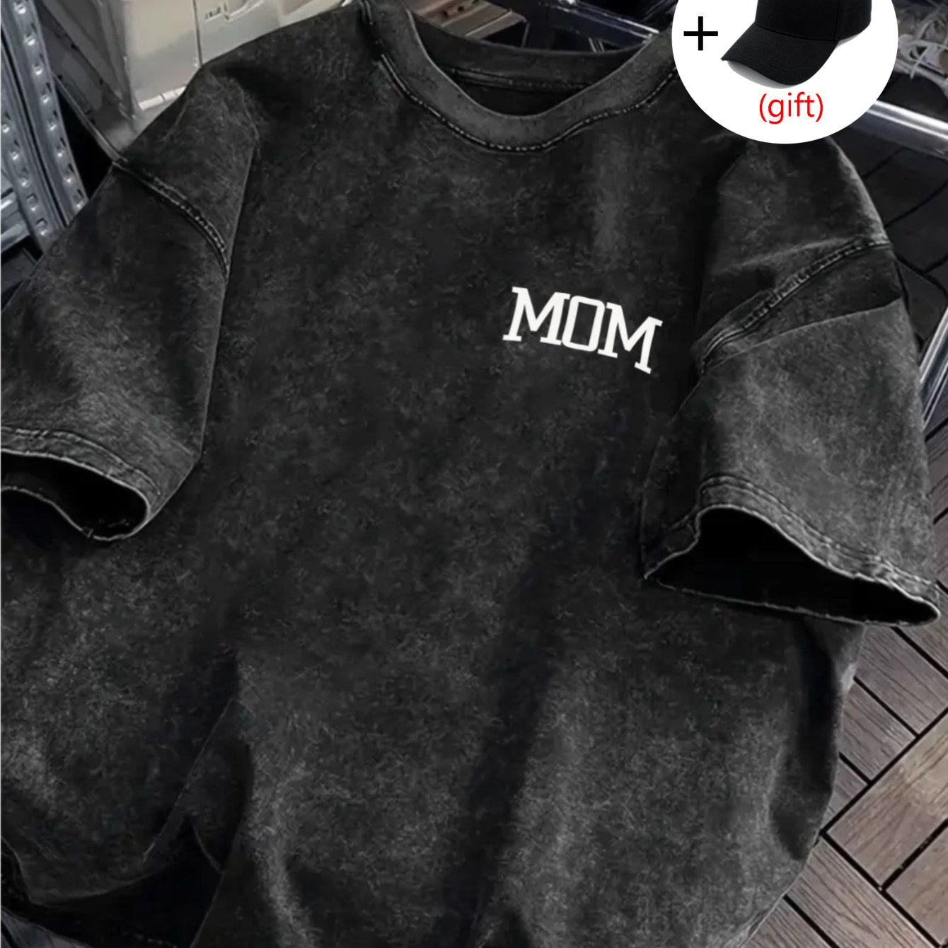 Image of Mom Dad Love T-shirt - Soft Breathable Retro Design Casual Short Sleeve Shirt With Heart Print, Loose Fit Comfortable Tee For Dad, Father's Day Gift (black, Xs-xxl)