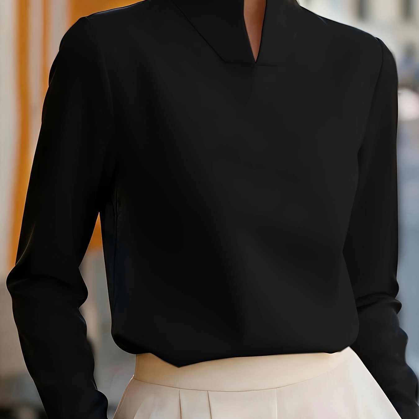 TEMU Camicia elegante da donna a maniche lunghe e