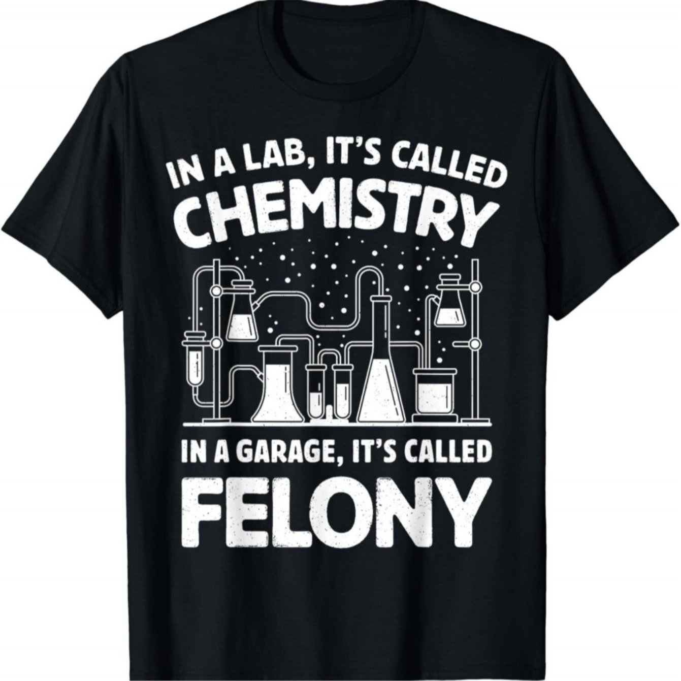 TEMU 1pc Men's Casual T-shirt, Chemistry And Quote Pattern, Geometric Laboratory Print, Golf, Running, Training Top- Golf Apparel, Sports Clothing,