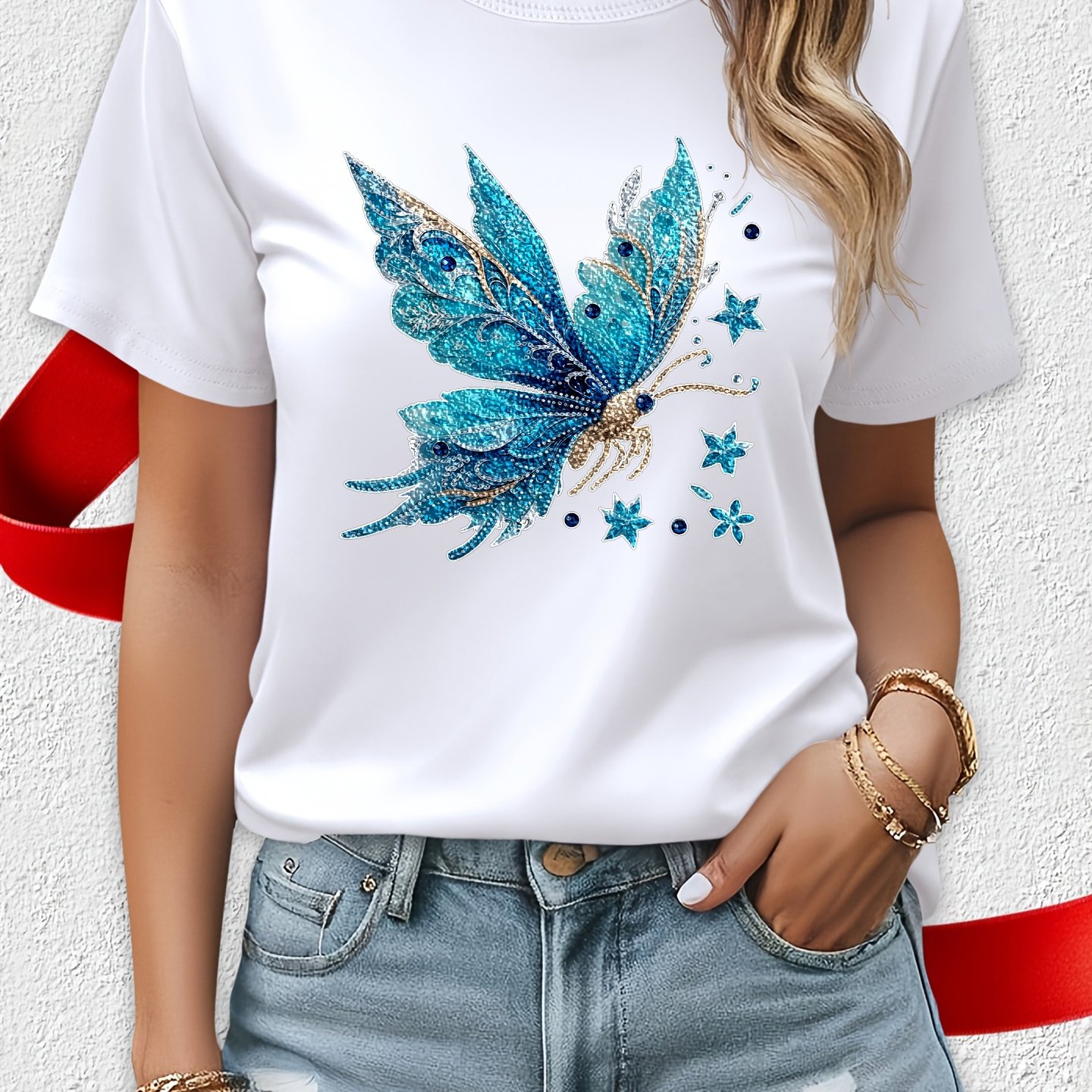 TEMU A Pattern Designed Pure T Shirt Women's T Shirt High Quality T Shirt Summer Casual Wear Gift For