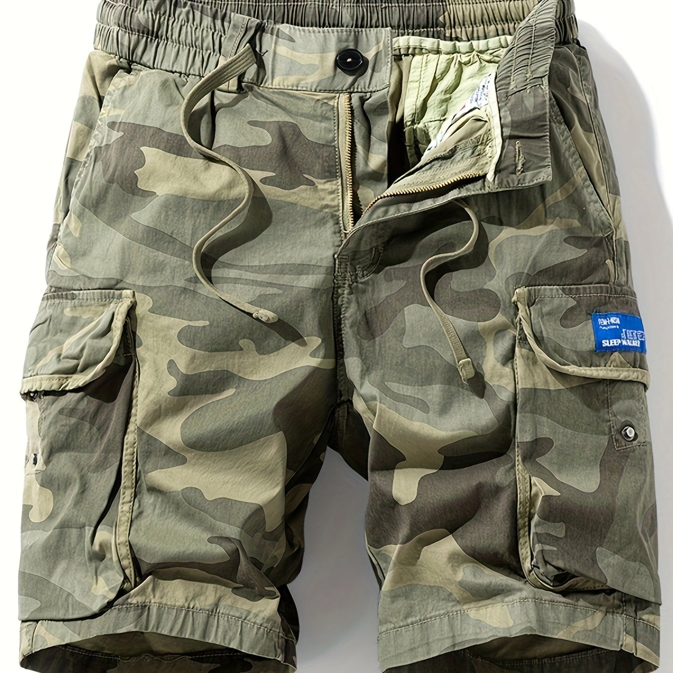 Men's American Outdoor Hiking Sports Casual Versatile Multi-pocket Drawstring Cargo Shorts 26901