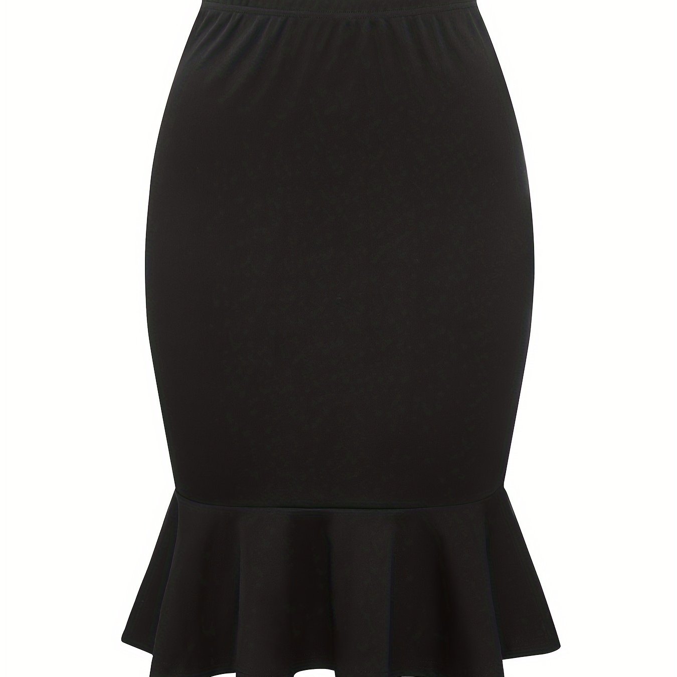 TEMU Elegant Mermaid Tail Skirt Dress - Solid Color Spring Swim-to-walk Dress With Medium Elasticity, Machine Washable For Beach Weddings, Pool