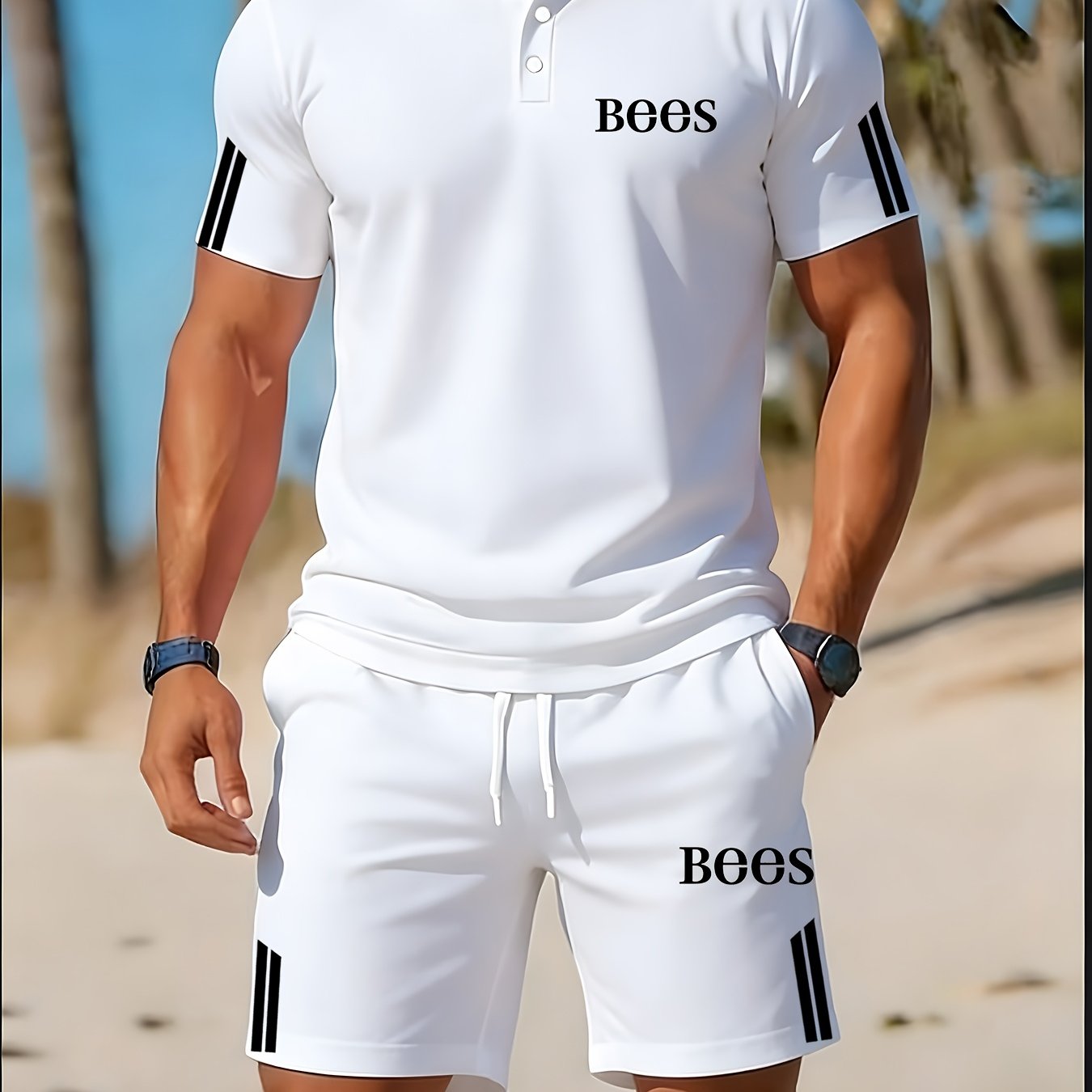 E-shop Street Date Freizeit Set Herren Golf Polo Shirt Outdoor Leicht Sportliches Zweiteiliges Outfit