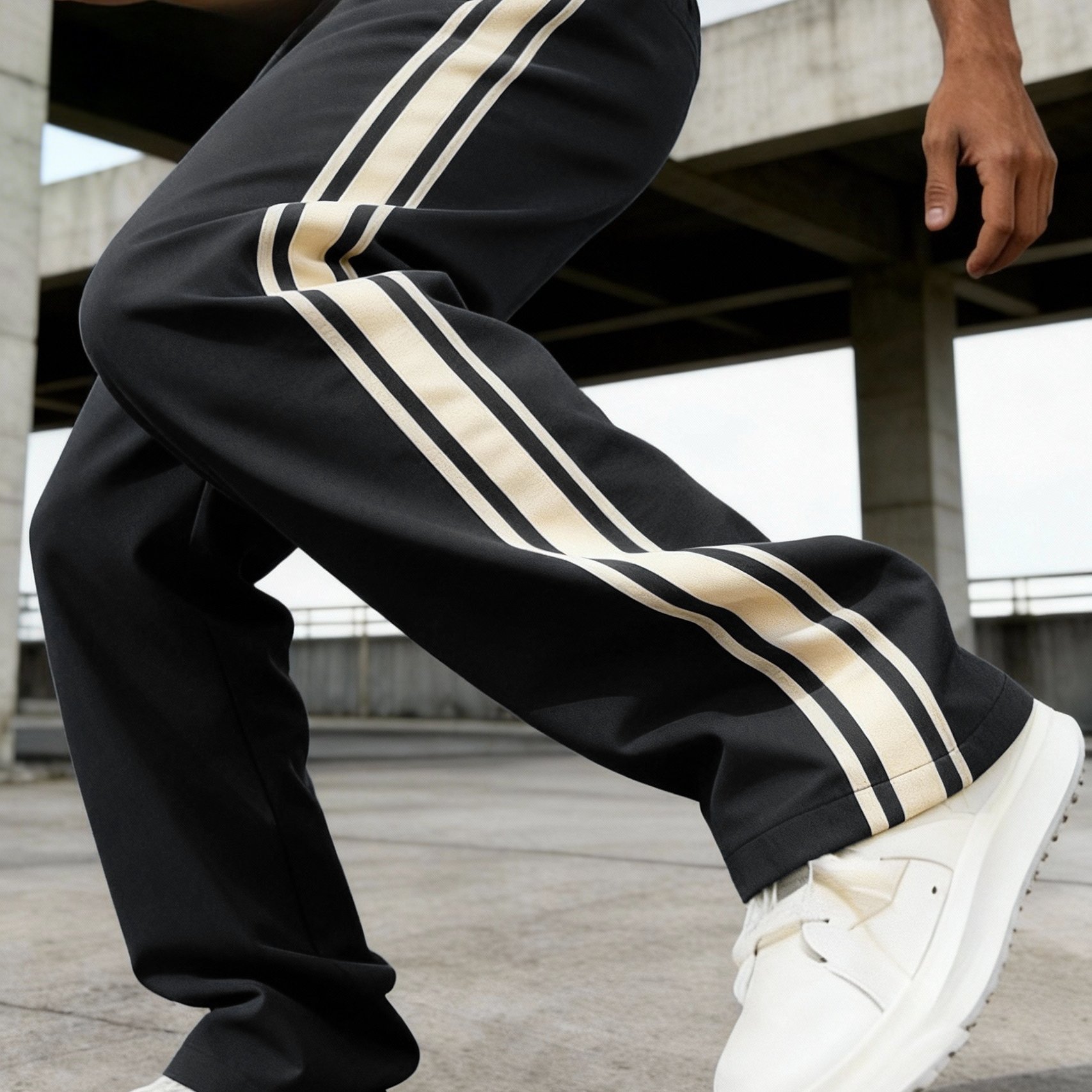 TEMU Men's Plus Size Straight-leg Trousers, Men's Loose Fashion Straight-leg Pants, Machine Washable Casual Wear, Durable Fabric , Daily Wear, Trendy