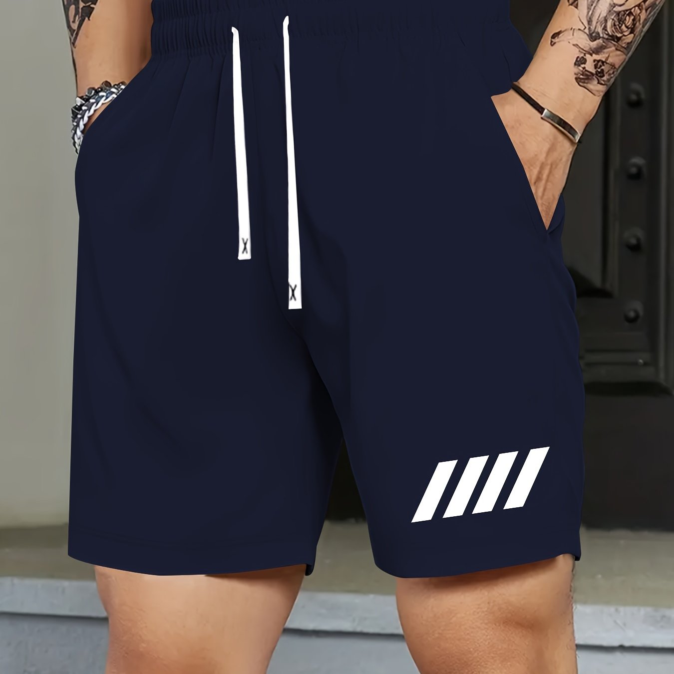 Fashion Printed Shorts, Drawstring Casual Summer Shorts For Men