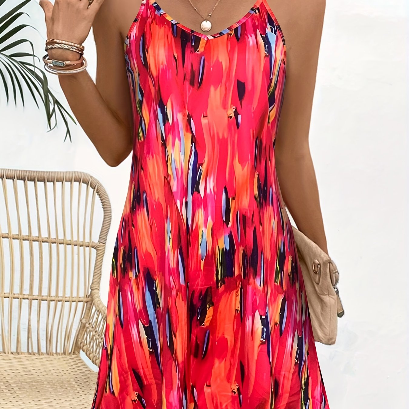 Full-body Print Women's Camisole Dress