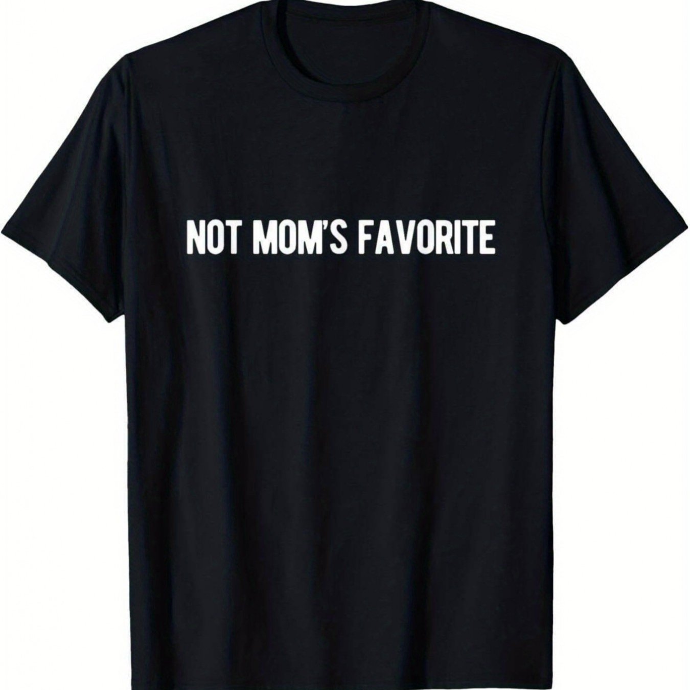 TEMU [z-premium] Unisex Fun "not " Slogan T-shirt - Heavyweight Round Neck Short Sleeve Casual, Humorous Gift Print, Loose Fit For Parents, Machine