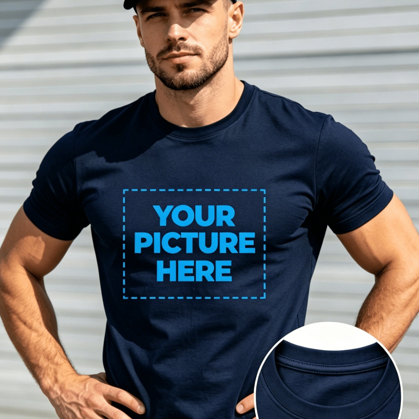 TEMU Men's Custom T-shirt Tank Top, Customizable Photo/text Print T-shirt - Personalized Design Short Sleeve Round Neck, Comfortable Breathable