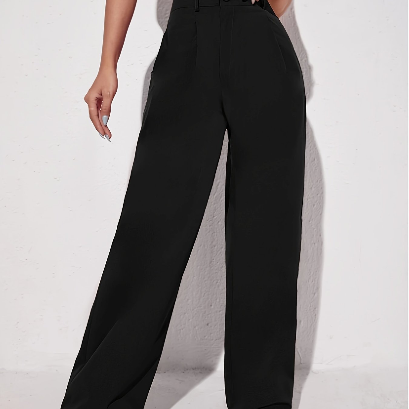 Women's High-waisted Trousers With Pocket Details