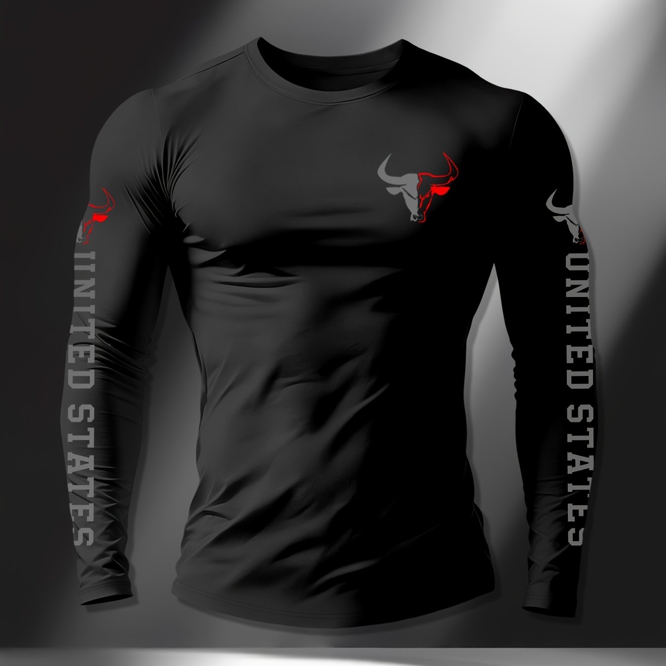 TEMU Men's Long Sleeve T-shirt With Print, Regular Spring/autumn Sleeve Top, Outdoor Casual Top