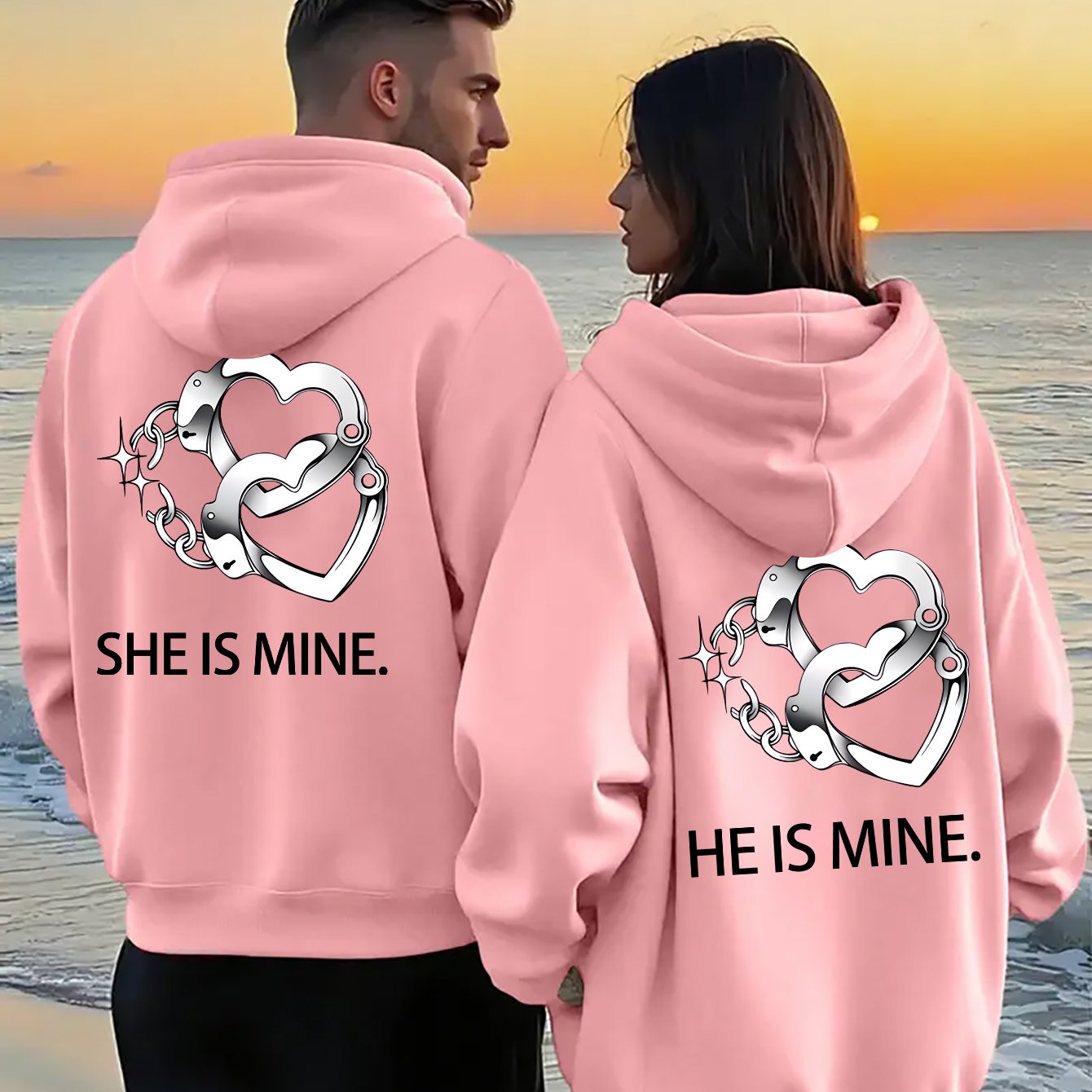 Couple Hoodie Printed Lightweight Quick-Dry Polyester Sweatshirt