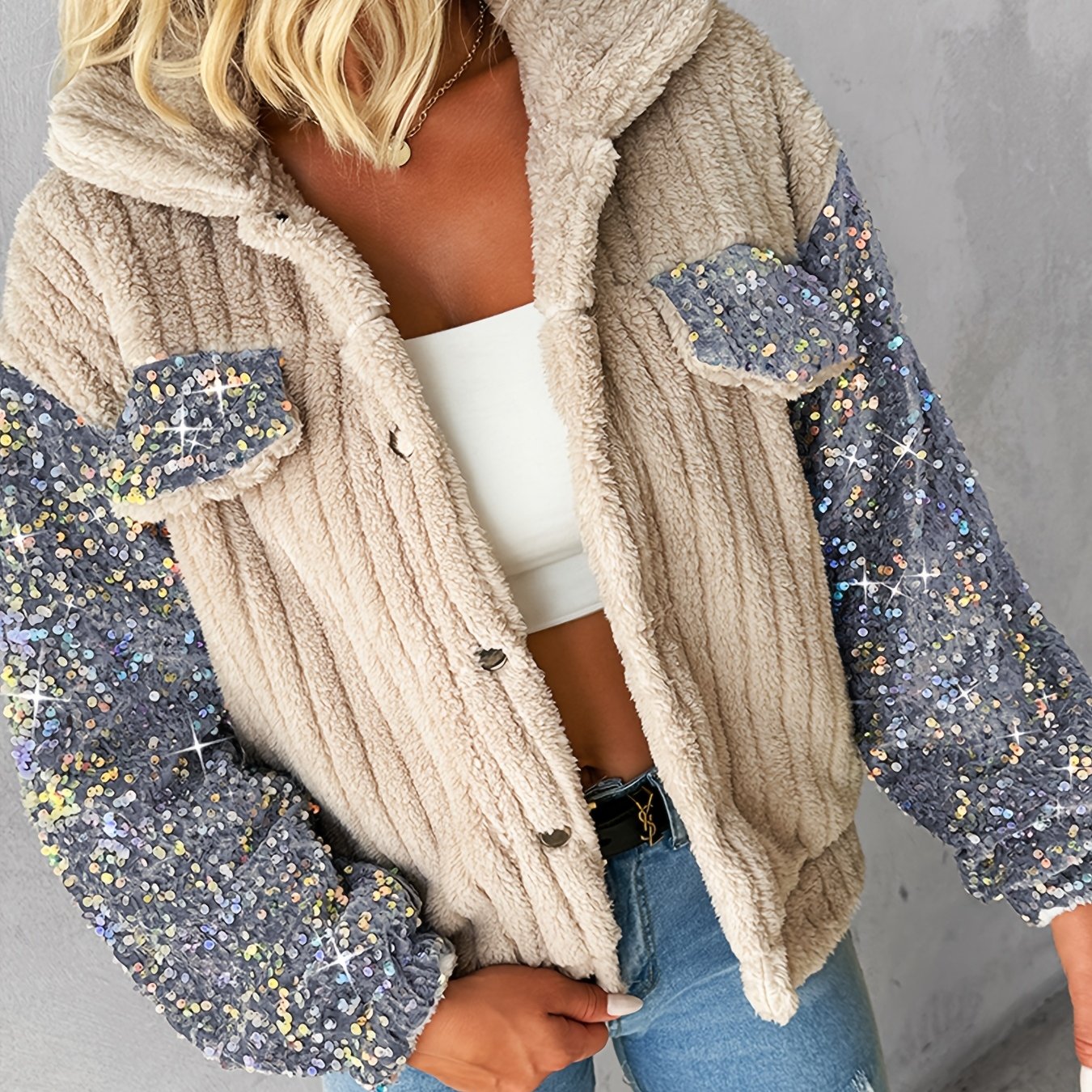 Sequin Long Sleeve Jacket