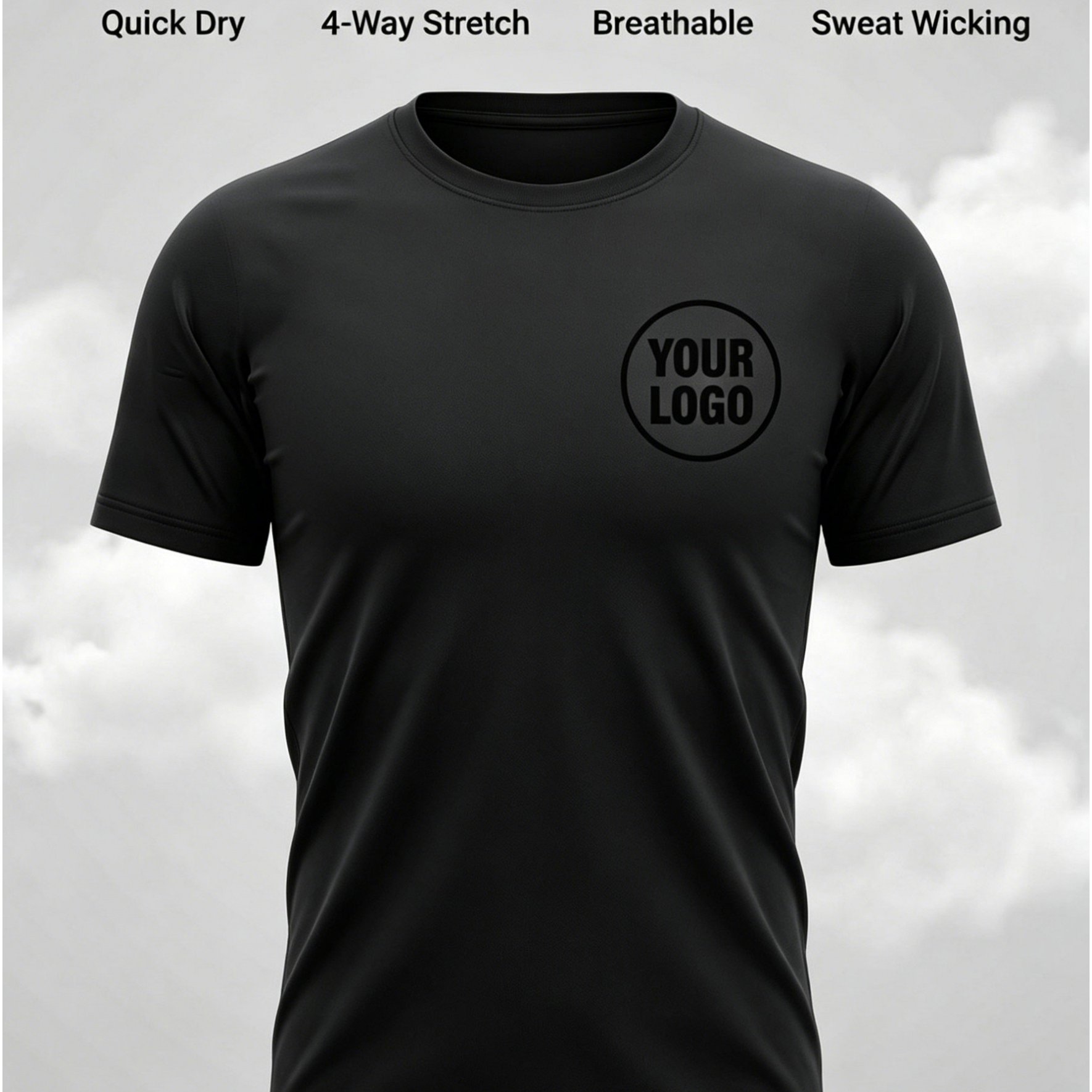 TEMU Men's Custom Shirts - Logo Printing Short Sleeve Crew Neck Uniforms | Machine Washable Solid Color Suitable For Workwear, Group Uniforms,