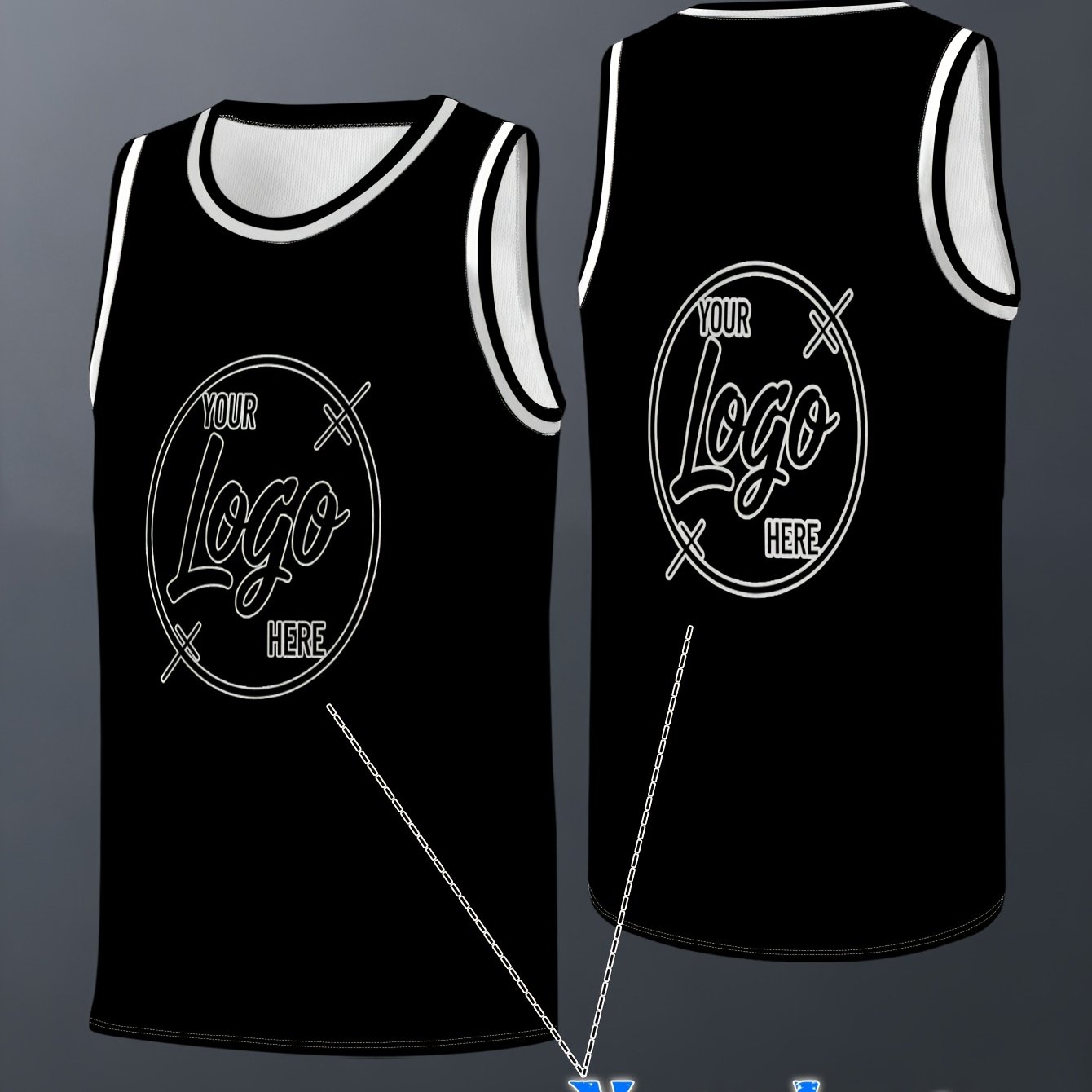 TEMU Men's Custom Crew Neck Sleeveless Basketball Jersey Personalized Team Logo Moisture Wicking Quick Dry Breathable Lightweight Polyester Tank Top
