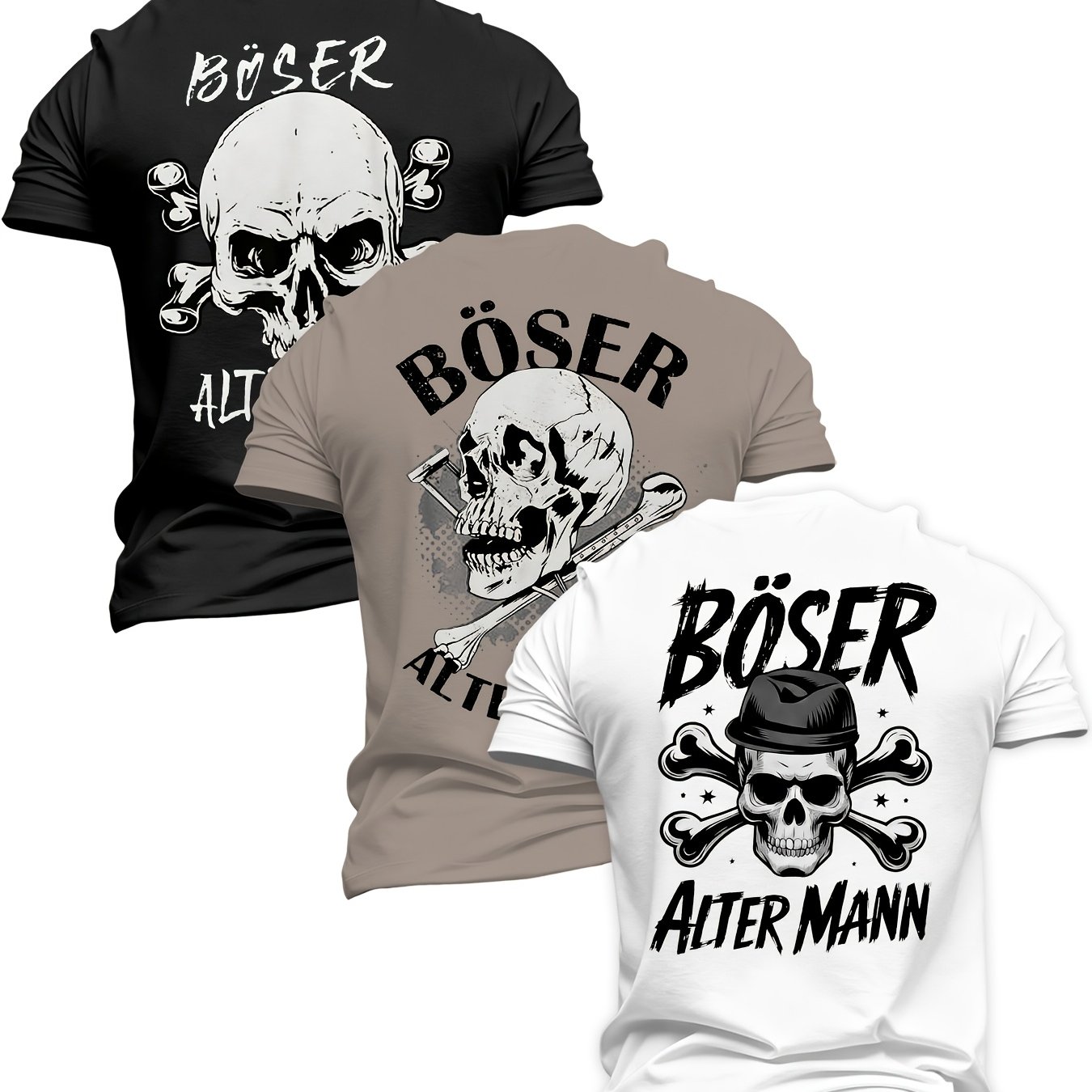 Men' Short Sleeve T-shirt, Suitable For Summer , Casual All-match Short Sleeve 3pcs Set
