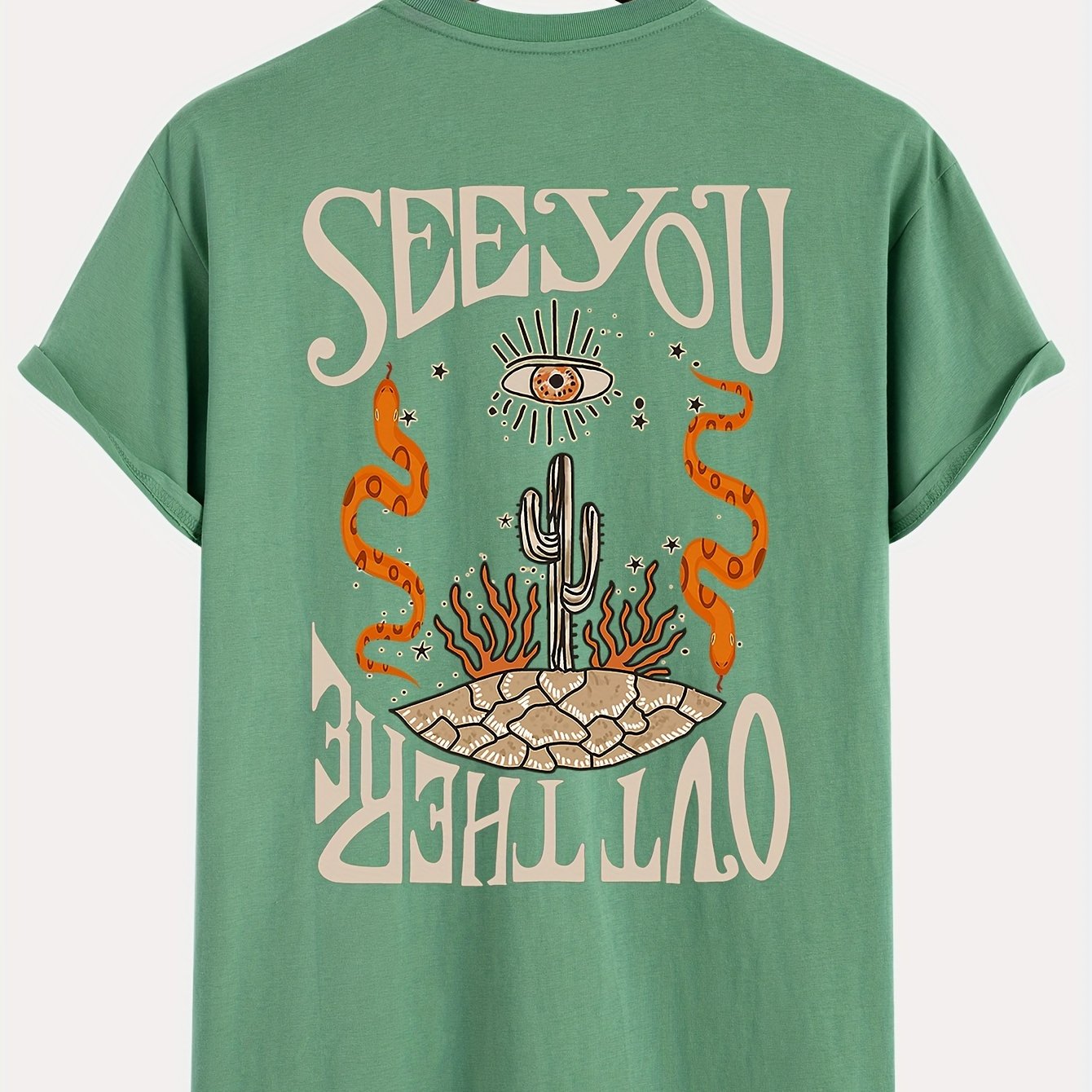 Image of Round Neck Printed Short Sleeve T-shirt