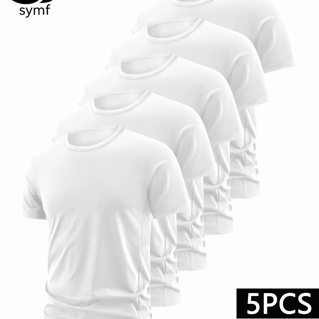 TEMU 5pcs, [sizes 0xl-8xl], Plus Size Short-sleeved T-shirts, Neck Short-sleeved Shirts, Breathable, Moisture-wicking, Suitable For Casual Wear,
