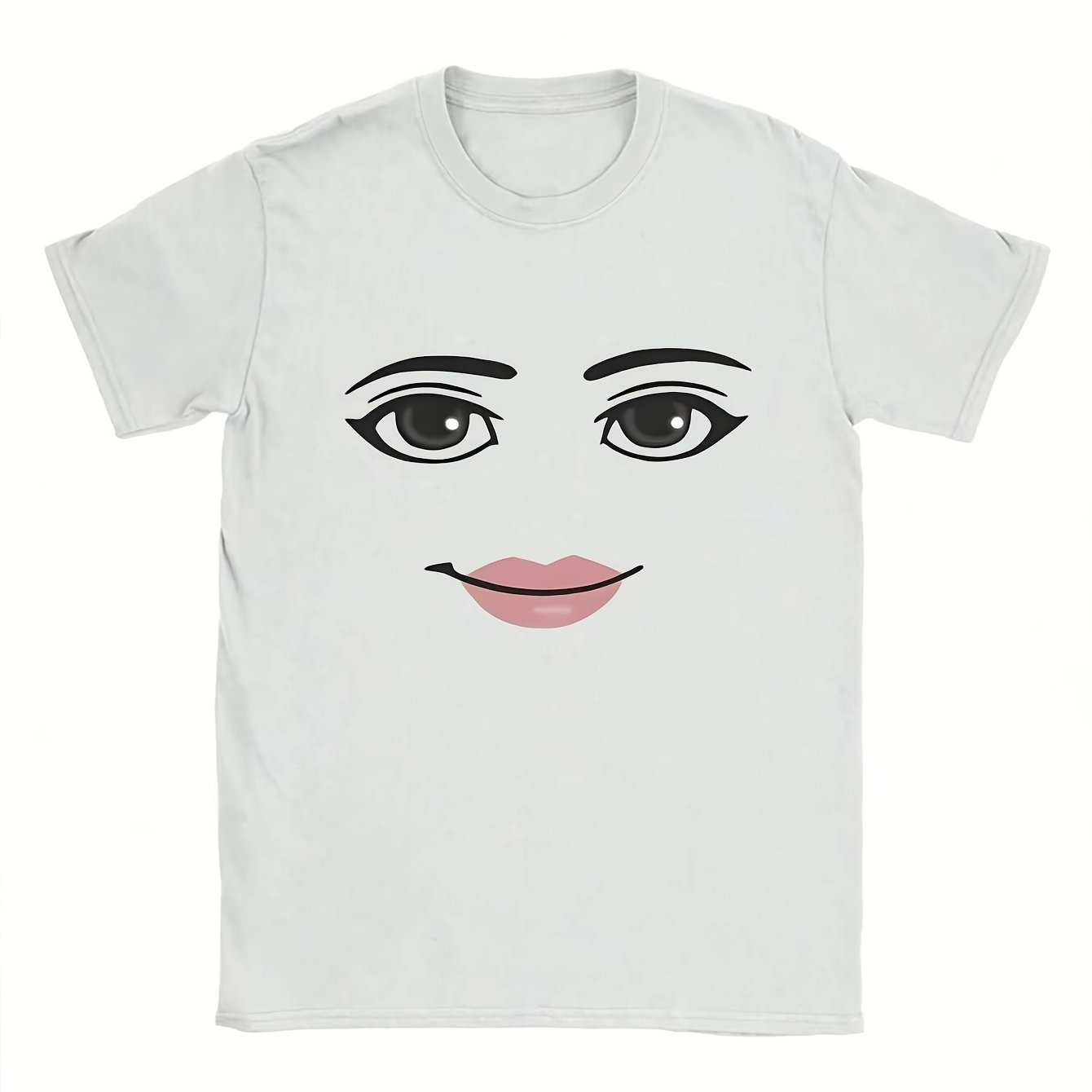 TEMU Sexy Facial Features, Fun And Humorous Fashion Print Summer Women's Casual Round Neck T-shirt