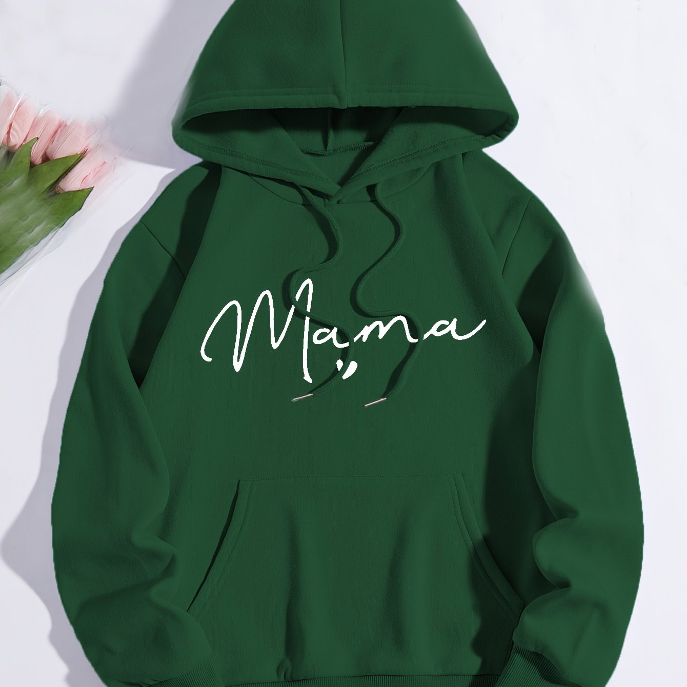 sweatshirt a capuche poche imprimee mama manches longues Temu France