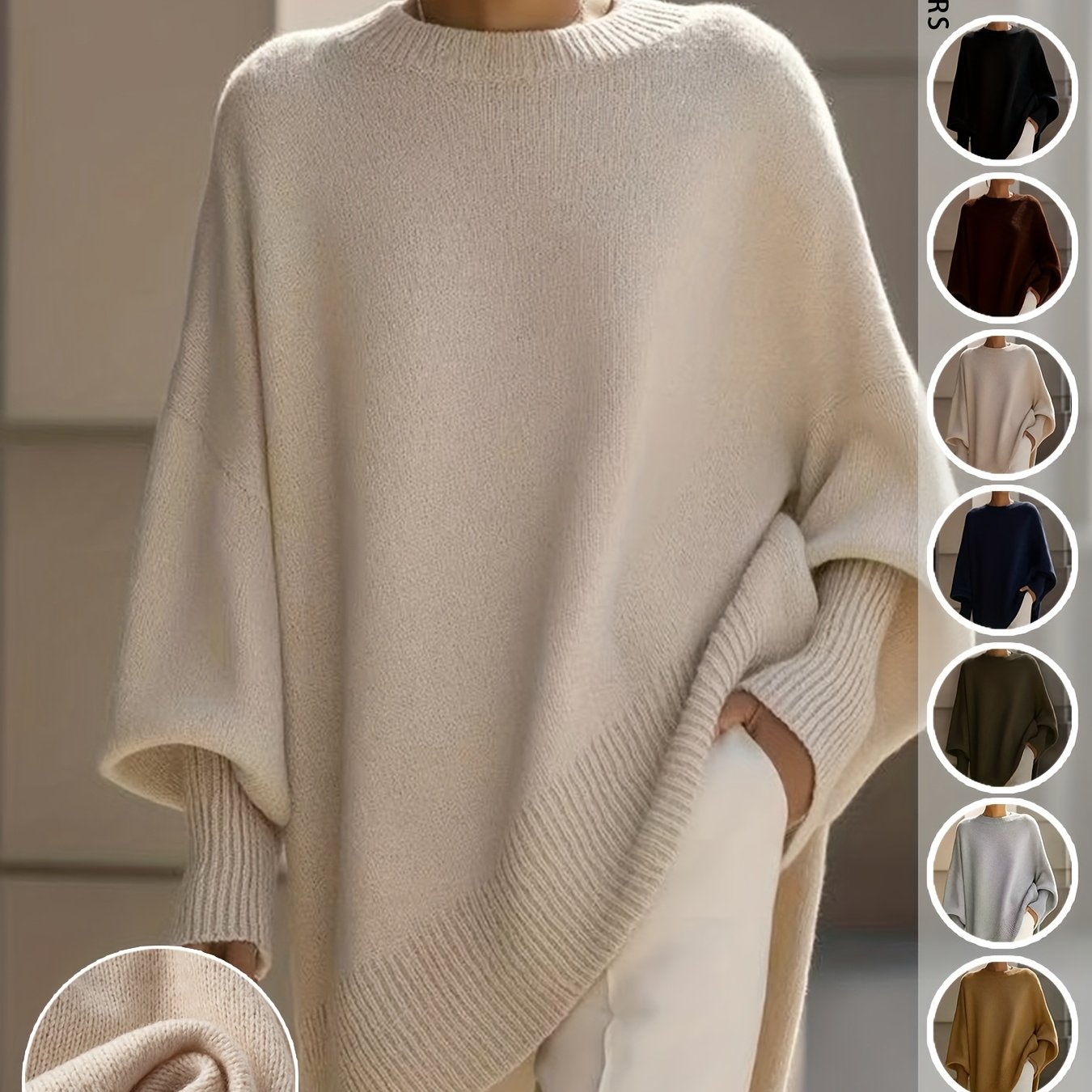 Thickened Women's Sweater Autumn Winter Lazy Style Soft Loose Sweater [niannian]