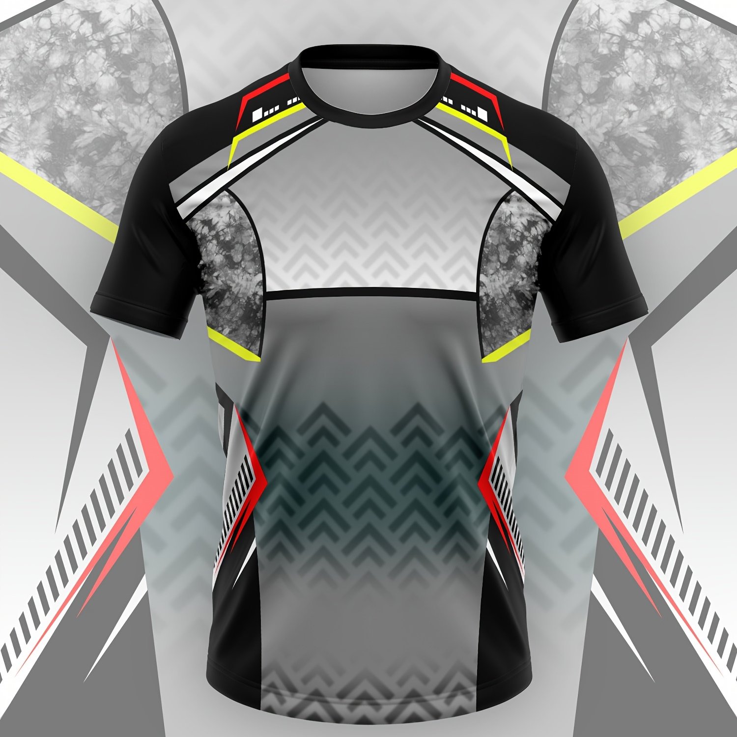 TEMU Men's Geometric Creative Sports T-shirt, Plus Size