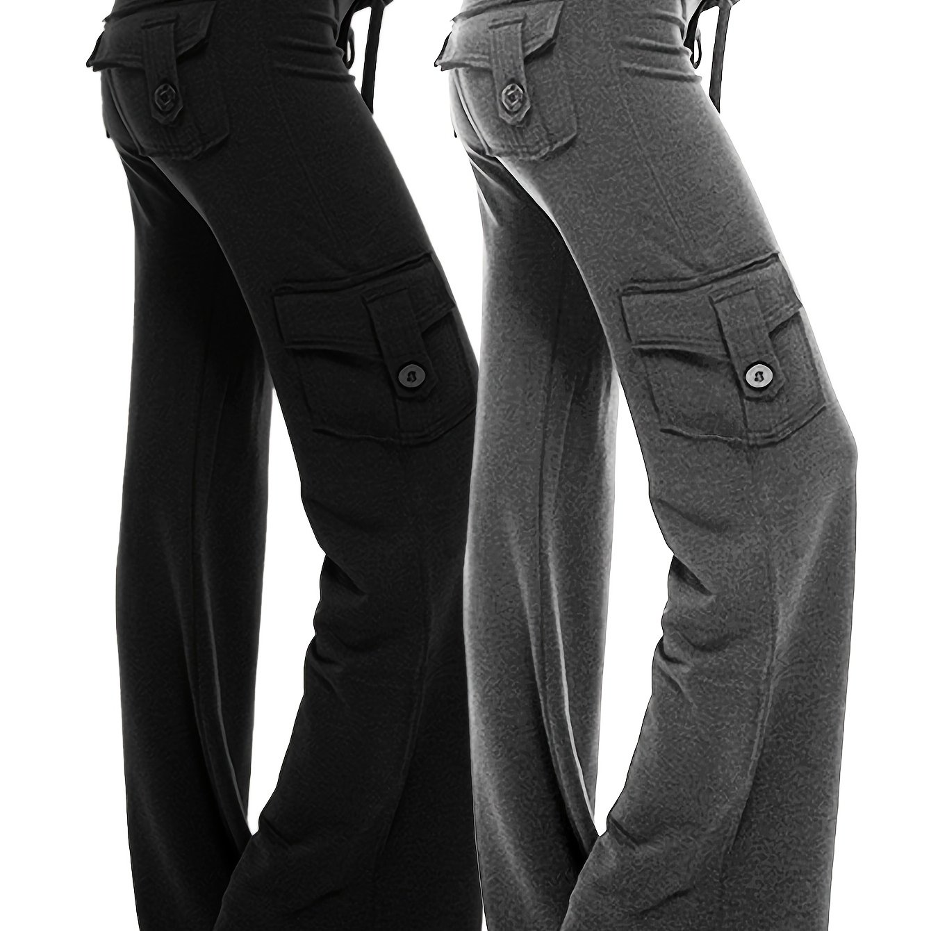 TEMU 2pcs Women's Yoga Pants Casual Wide Leg Jogging Pants Jogging Pants Comfortable Women's Breathable Comfortable Fabric