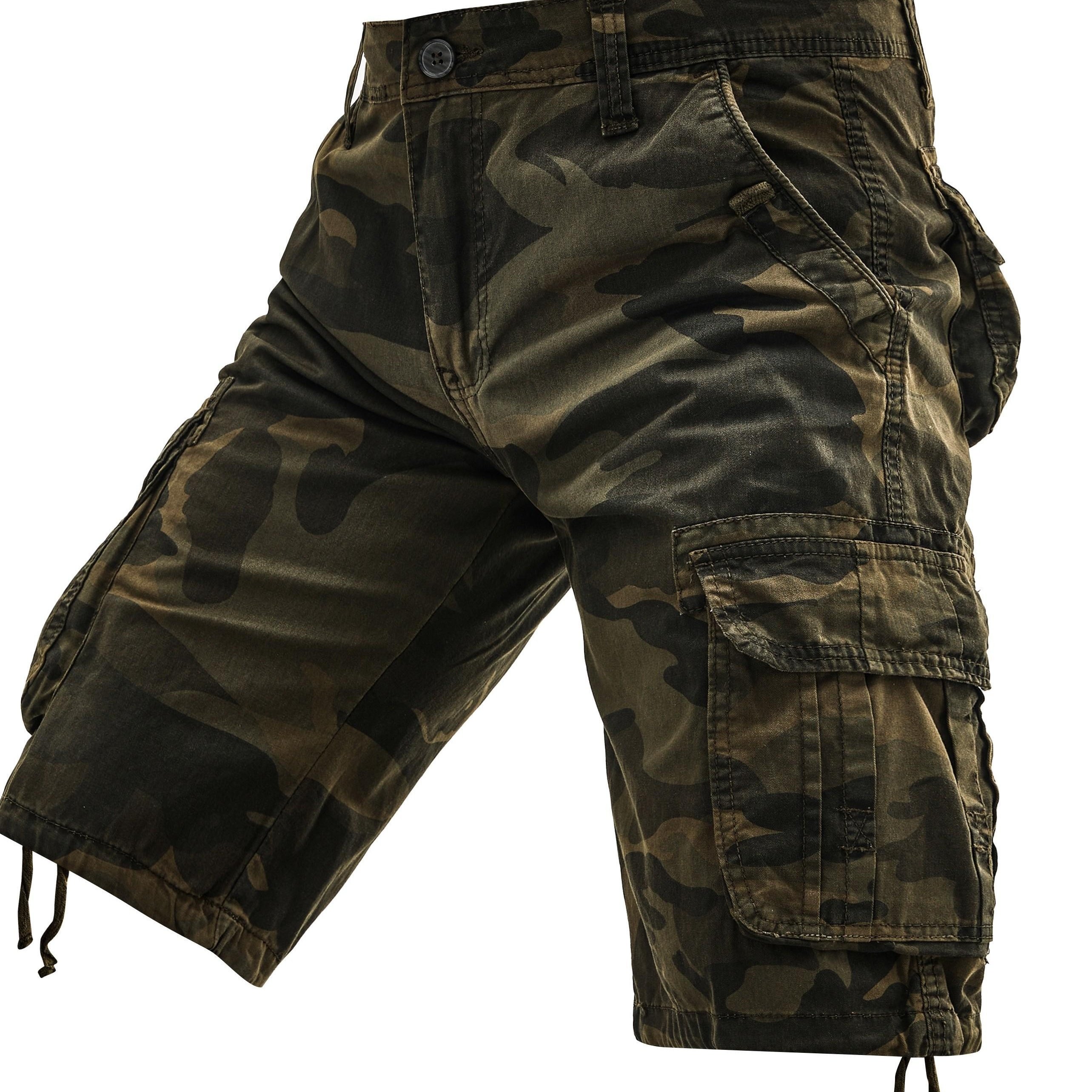 Men's Washed Outdoor Cargo Shorts With Multiple Pockets | Loose Fit, Non-stretch Fabric, Suitable For Hiking And Street Style