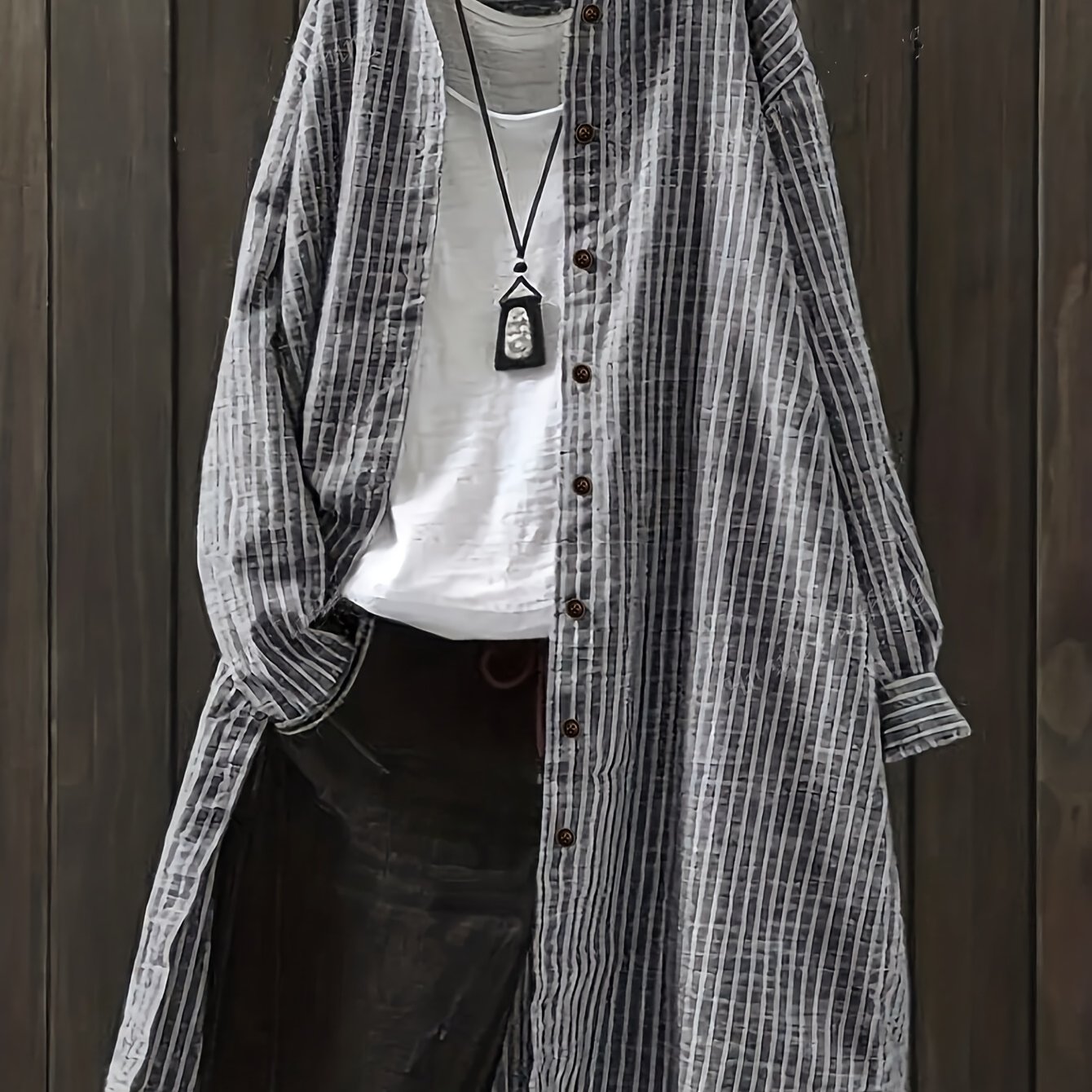 Plus Size - Plus Size - Plus Size Striped Shirt, Options