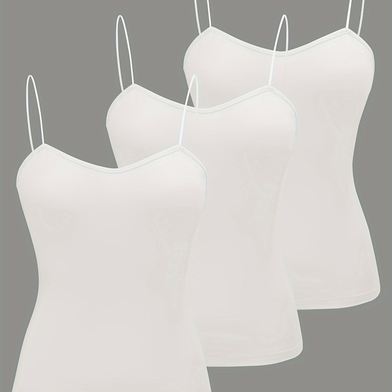 Image of 3pcs Set Of New Solid Color Women's Fashion Cami Tops