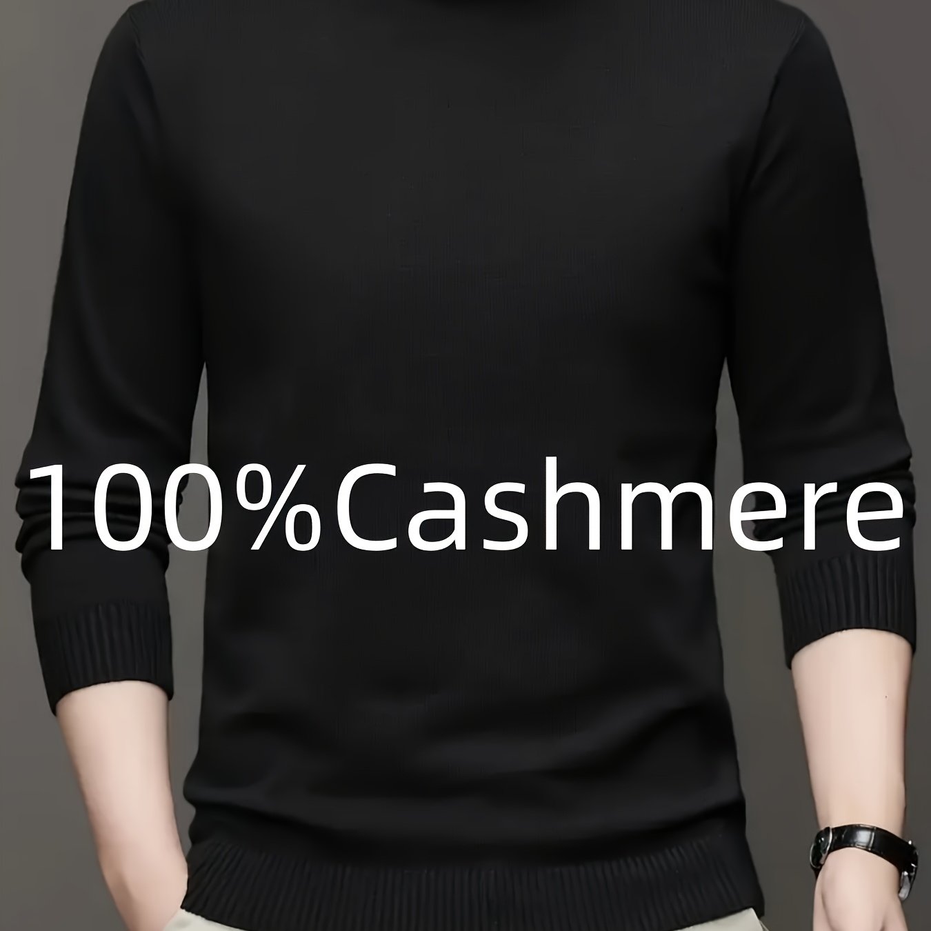 TEMU Men's Sweater- Soft And Warm Stretchy Turtleneck Sweater, Machine Washable, Solid Color, Regular Fit, Suitable For Casual And Business Layering,