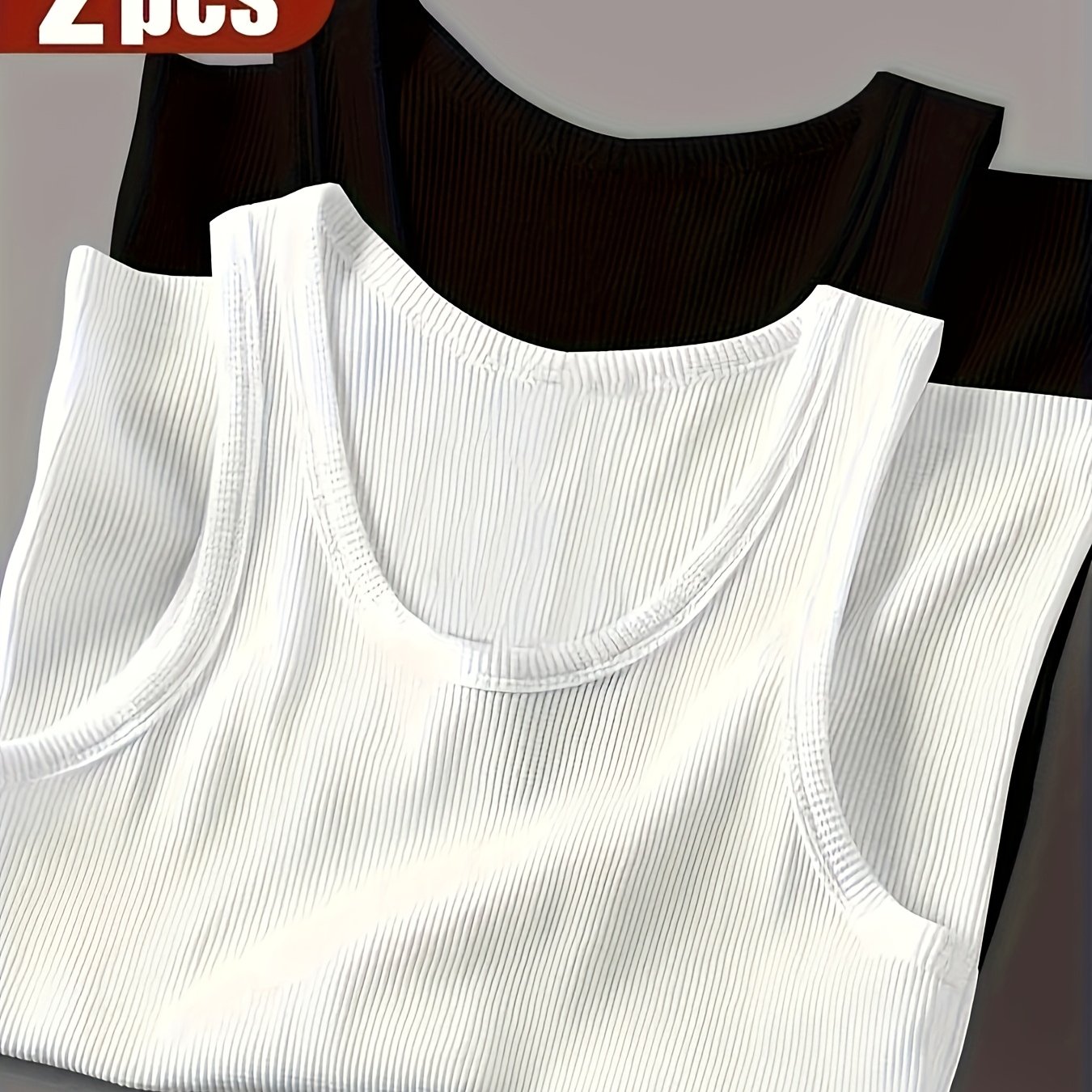 TEMU Ensemble de 2 débardeurs élastiques - T-shirts manches respirants et à séchage rapide, idéaux pour la gym et les tenues décontractées de sport