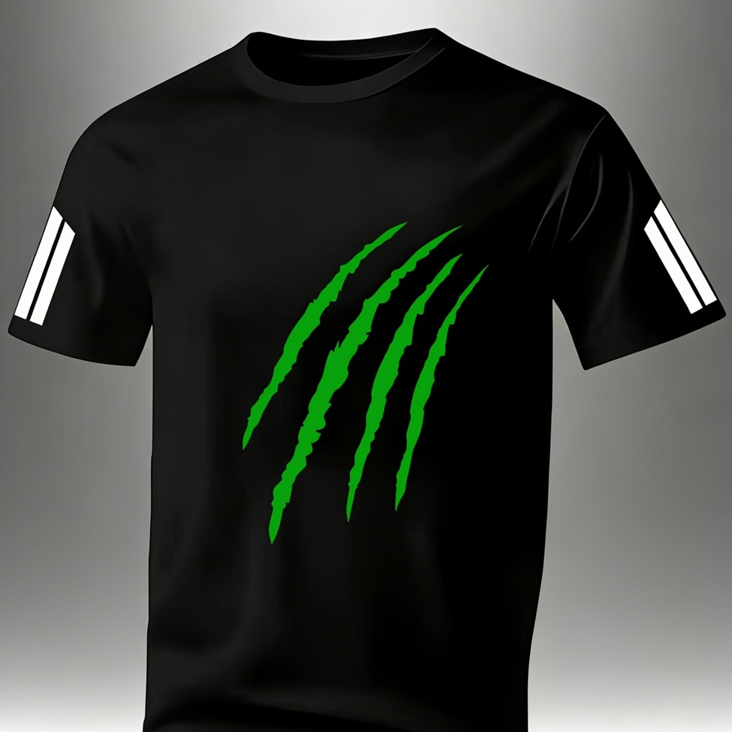 TEMU Short-sleeved Shirt With Claw Marks Theme, Perfect For Streetwear Enthusiasts, Urban , And Sports Fans Looking For Casual Wear