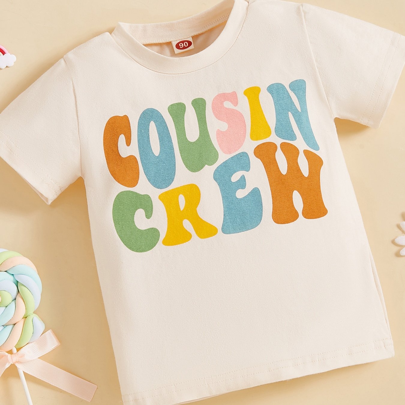 TEMU Hauts d'Été Décontractés pour Filles et Garçons avec Col Rond, Manches Courtes et Imprimé Lettres - Tenues Estivales pour Enfants
