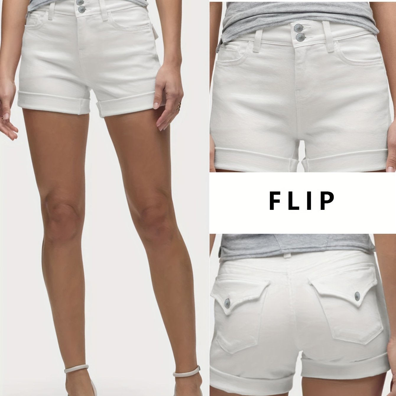 M1192*y2k High Waist Washed Stretch Denim Shorts For Women - Slim Fit Comfortable Elastic Casual Summer Shorts, Perfect For Vacation & Daily Wear Denim Shorts