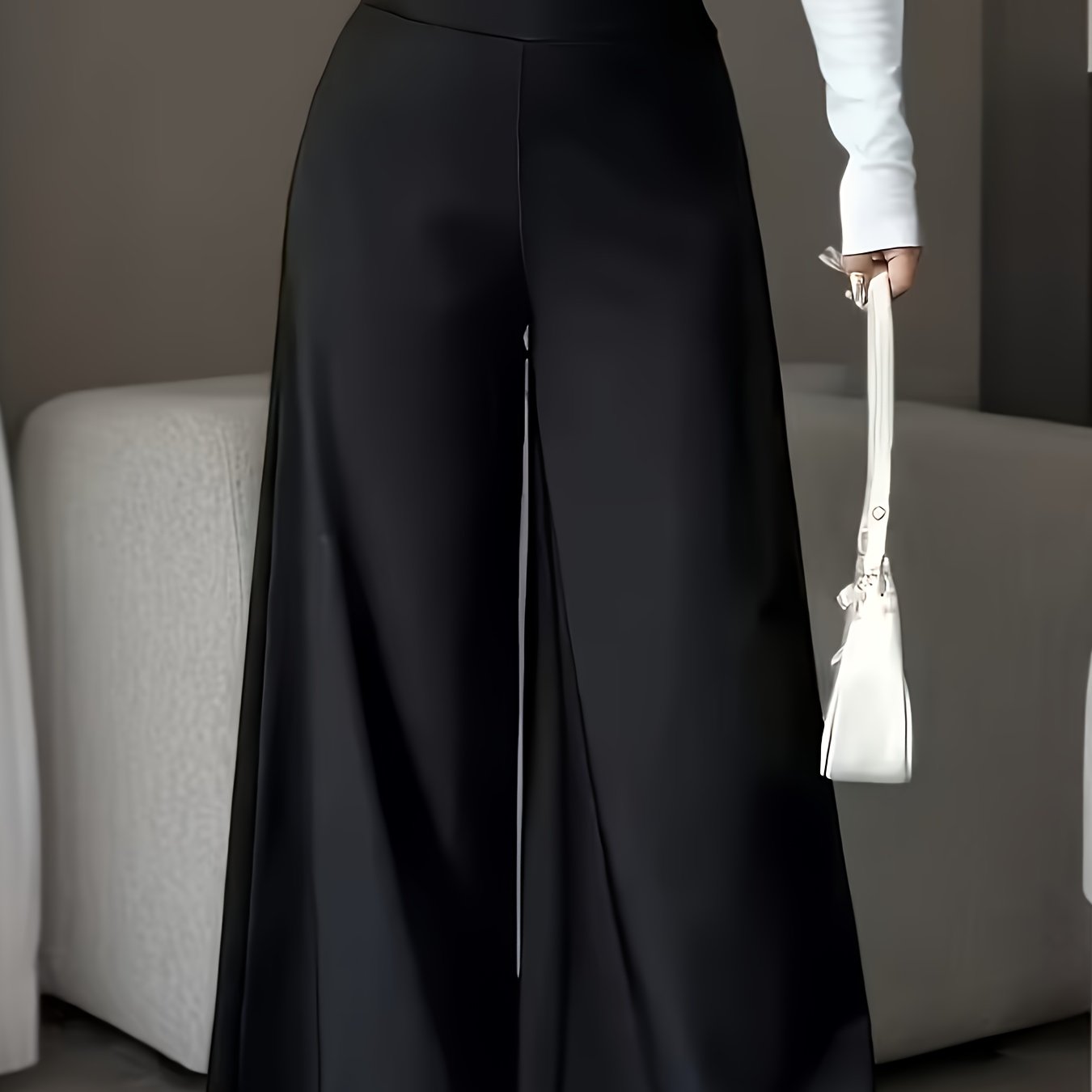 E-shop Elegante Hose für Damen mit hohem Bund weitem Bein, geeignet für alle Jahreszeiten verschiedene Anlässe