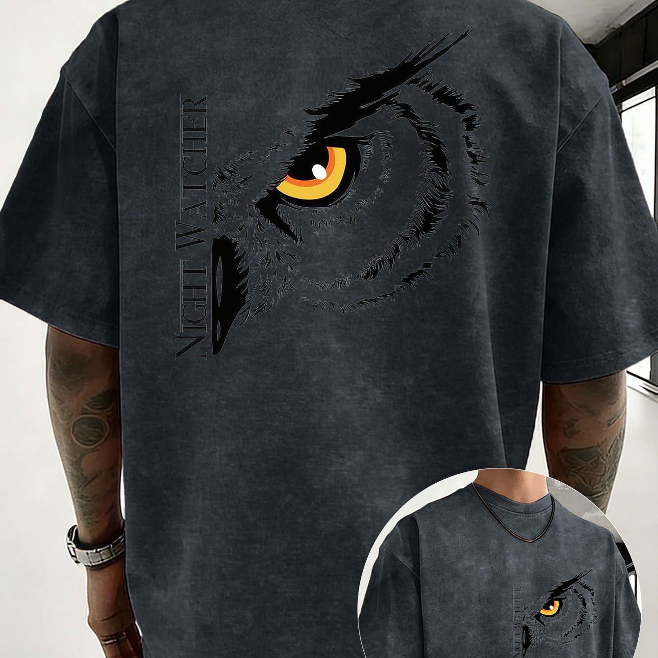 TEMU Heavyweight Washed T-shirt, Unisex Loose Oversized Fit, Soft And Breathable Short Sleeve, Versatile Daily Casual Top, Plus Size