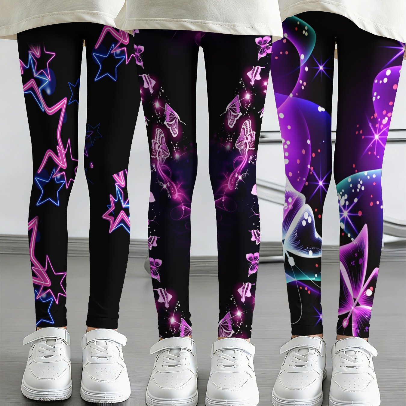 Image of 3pcs Girls' Warm Underwear Pants Suitable For Cute And Fashionable Prints On Girls