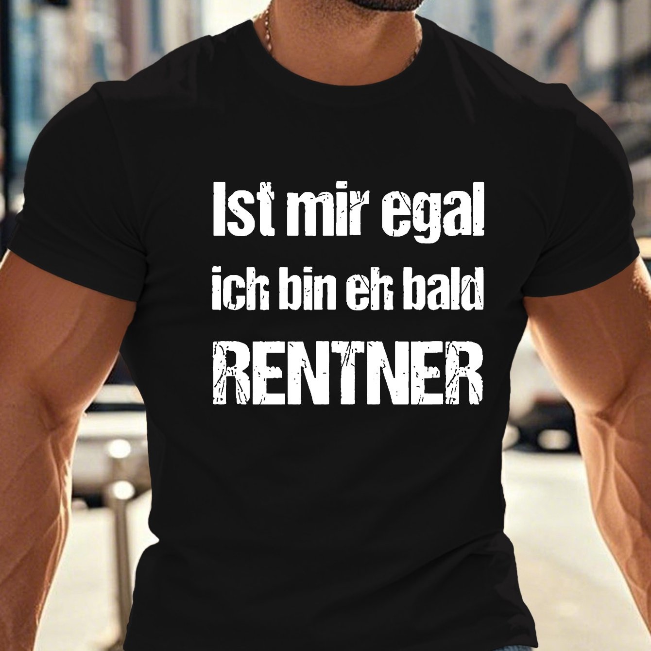 TEMU Lustiges deutsches Rentner-Crinkle Plus Size Herren-T-Shirt, PLUS SIZE