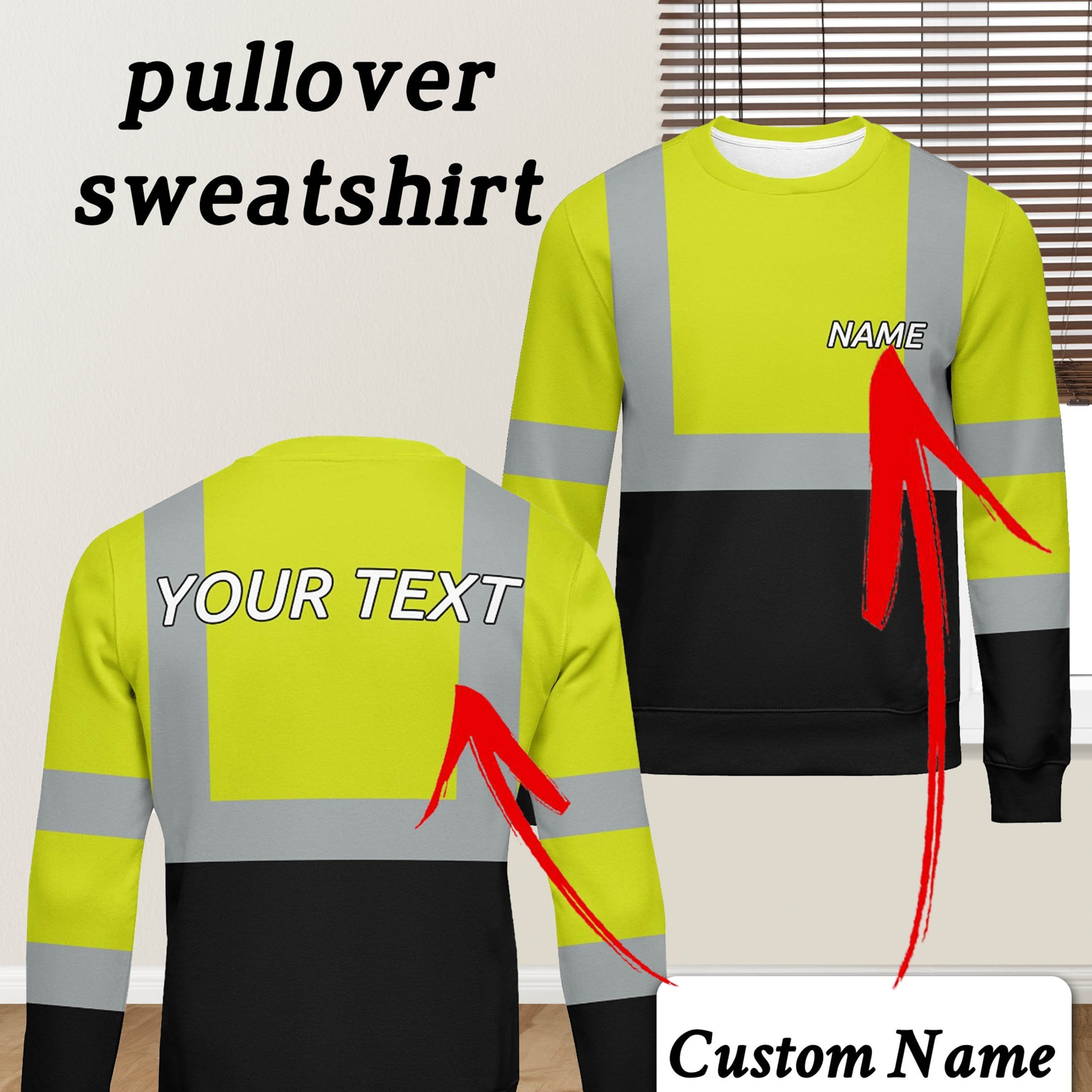 TEMU Plus-size Men's Round Neck Sweatshirt, New Autumn And Winter Spliced Pullover, Customizable Front And Back Text, Personalized Name Print In