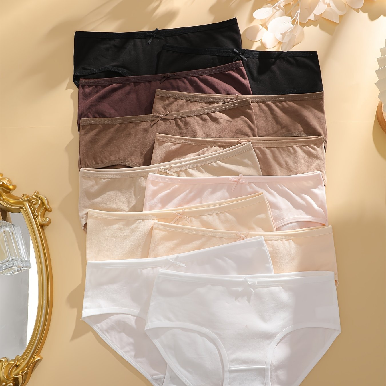 TEMU 12pcs Of Women' Underwear, Comfortable And Soft, With , And Cute