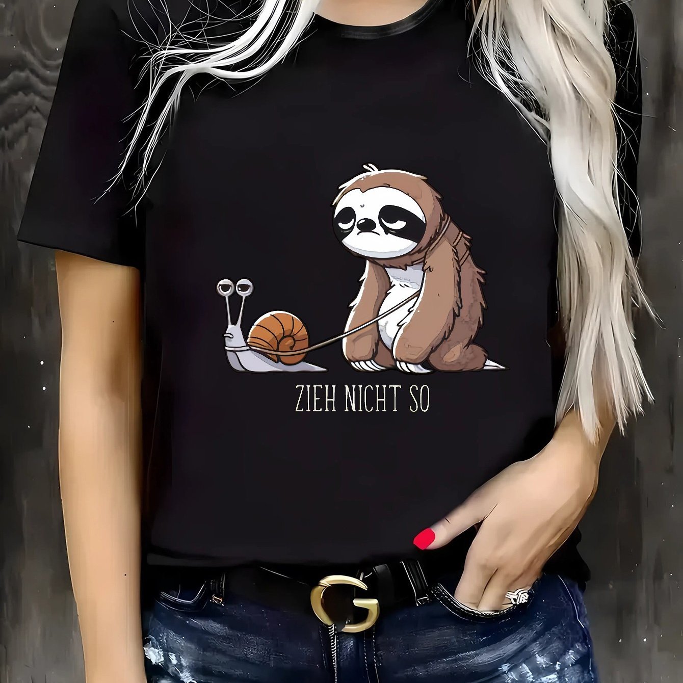 TEMU Zieh Nicht So! Modisches, Lässiges, Kurzarm-T-Shirt Mit Druck, Frühling Und Sommer, Rundhals-Pullover, Cooler Straßen-Kurzarm-Top, Leicht