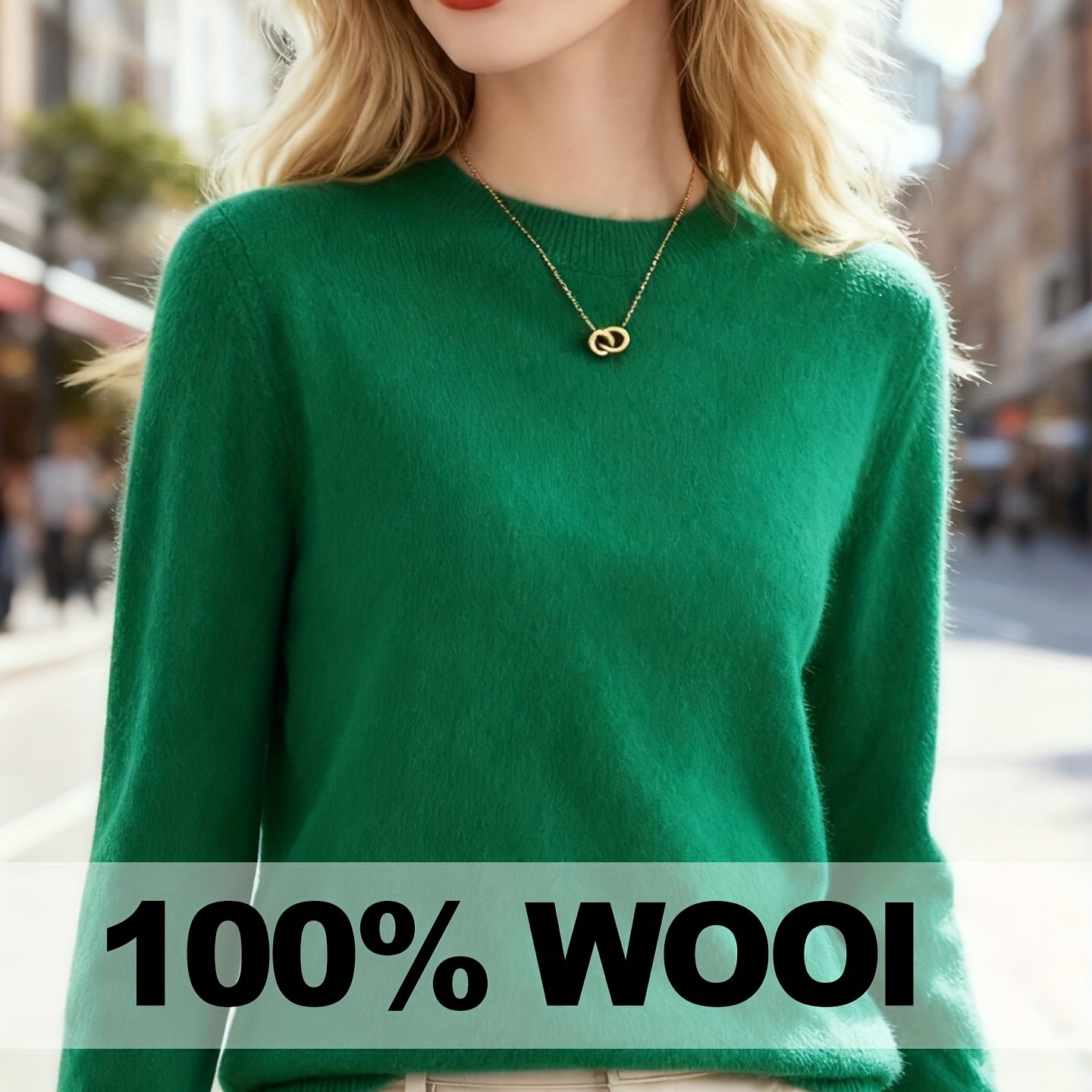 TEMU Elegant Slim-fit 100% Sweater - Soft Winter Pullover With Crew Neck, Solid Color Blouse (non-), Hand Washable Cozy Outerwear For Fall & Winter