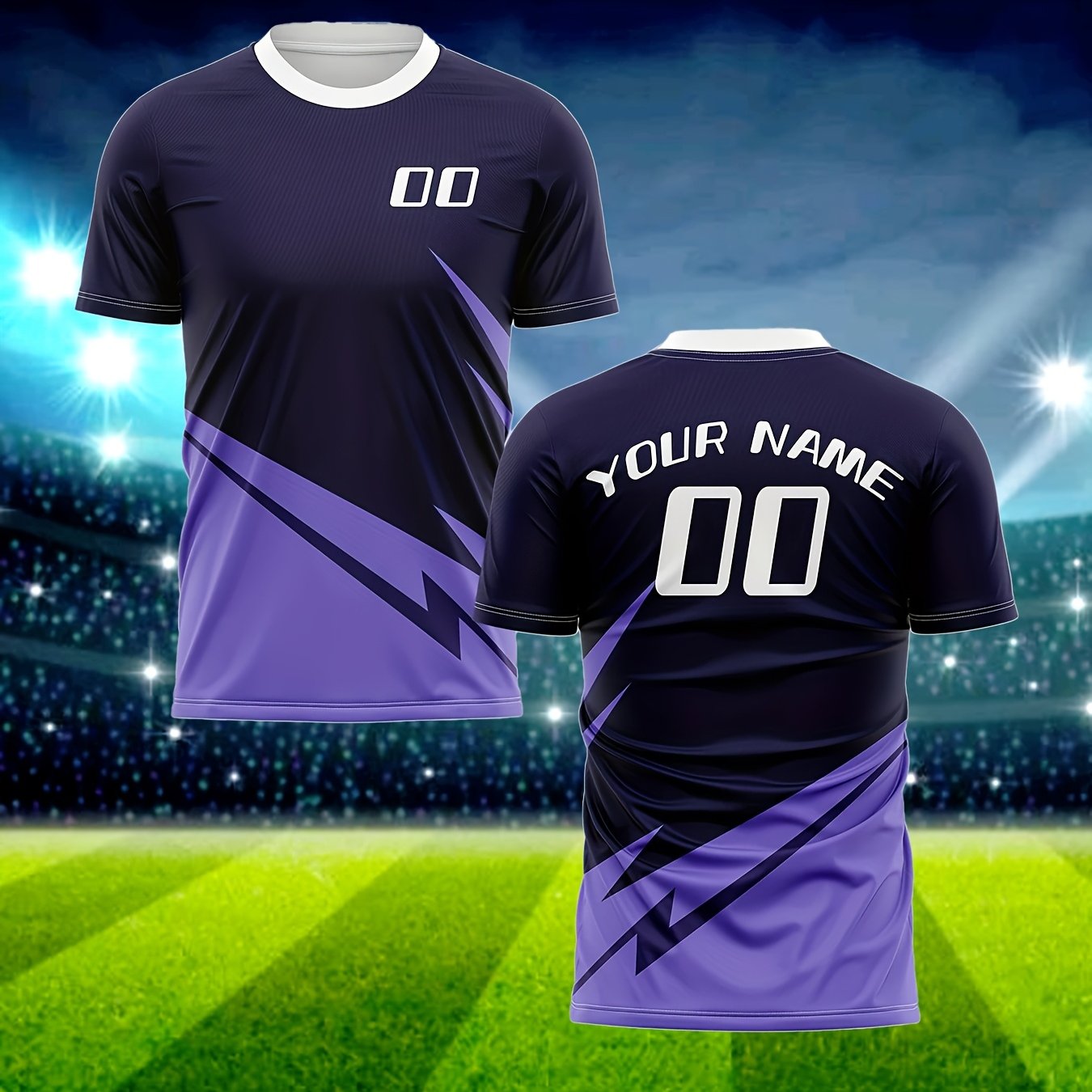 TEMU Custom Personalized Soccer Jersey - Name And Number Printed Sports Shirt, Breathable Athletic Tee For Training, Fitness, And Casual Wear, Ideal
