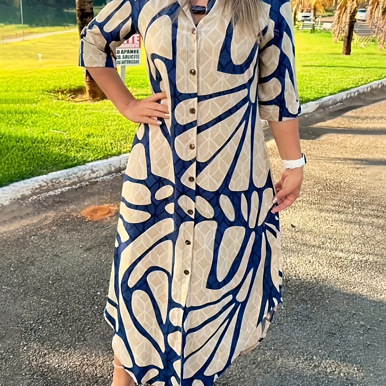 Fashion Printed Shirtdress