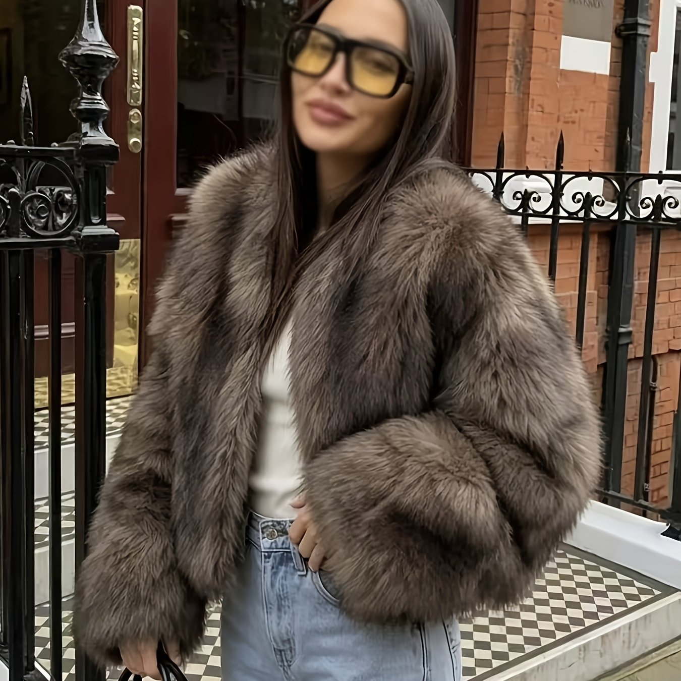 TEMU Capospalla in pelliccia per la stagione /inverno, , di fascia , versatile, caldo, ispessito, per streetwear e pendolarismo, un must-have per pi羅