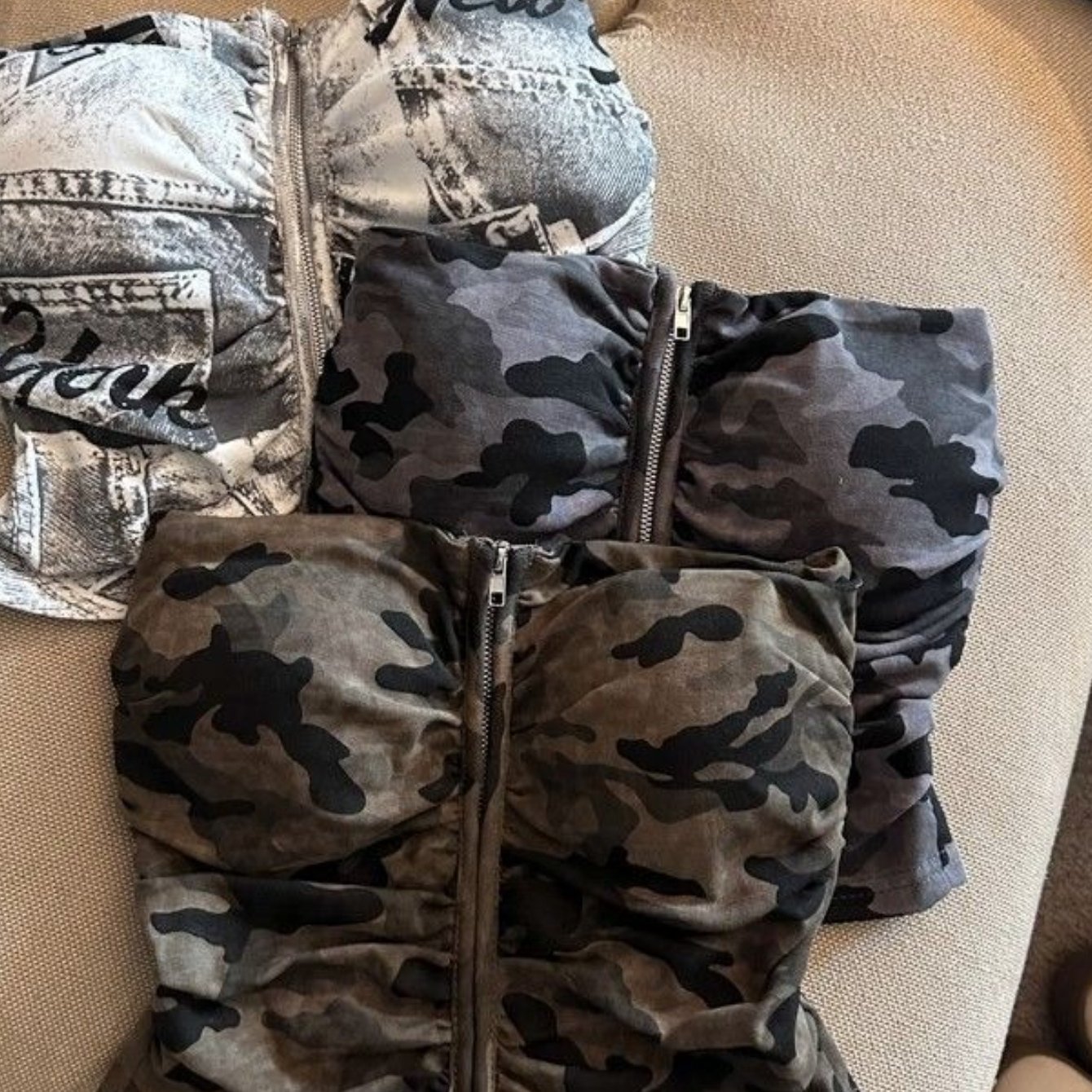 TEMU レディース ージュ キャミソール バンドゥ 片肩 胸当て付き アメリカンスタイル 夏 小さめサイズの服装に最適