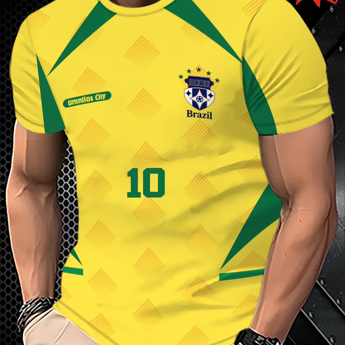 TEMU Printed Design - Not A Texture Men's Summer Creative Fashion T-shirt - Trendy Casual Breathable Short-sleeve Top - Quick-dry Short-sleeve Sports