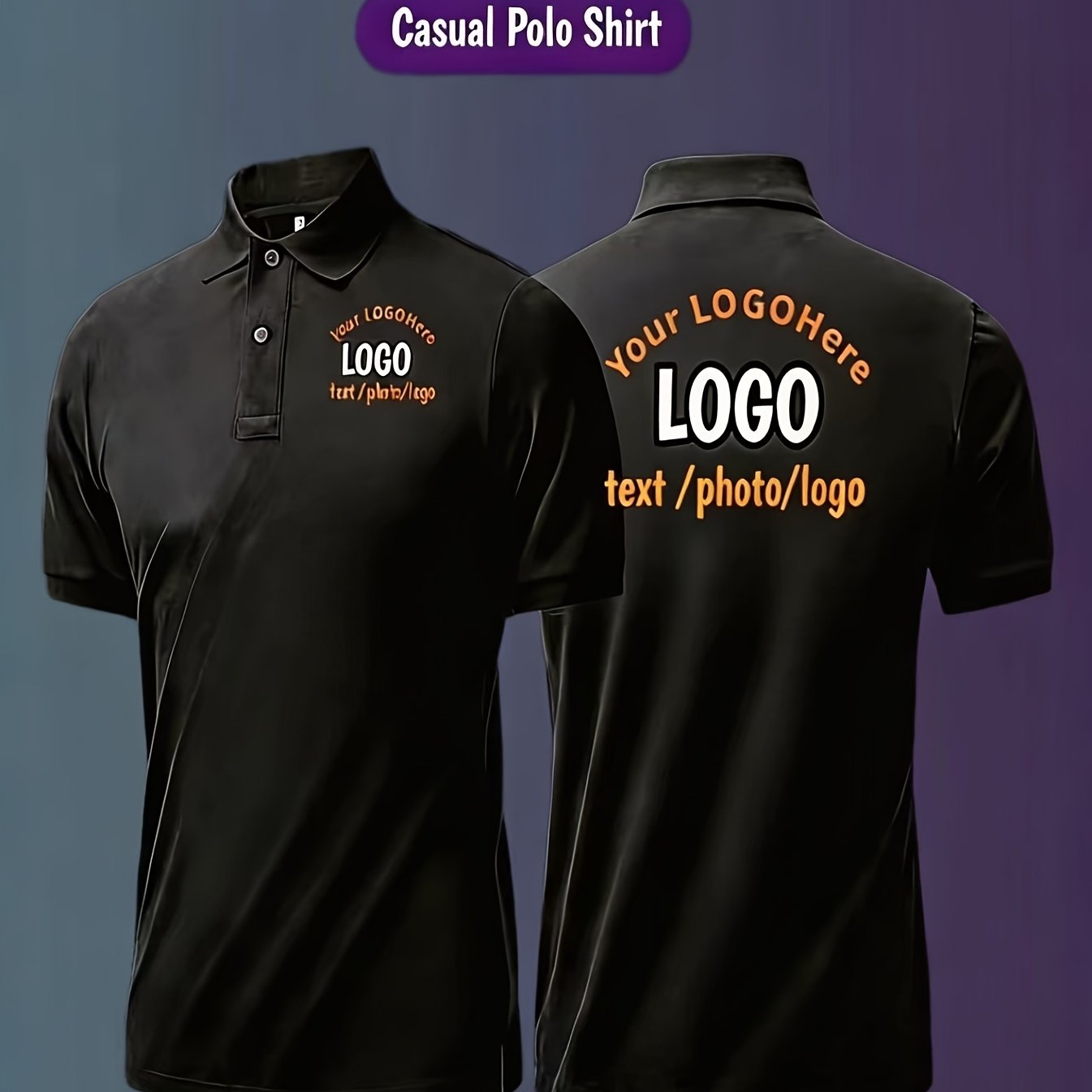 TEMU Men's Custom Shirt Collar Thin Casual Short Sleeve T-shirt Men' Outdoor Sweat-absorbing Shirt Collar Corporate Advertising Event Shirt Golf